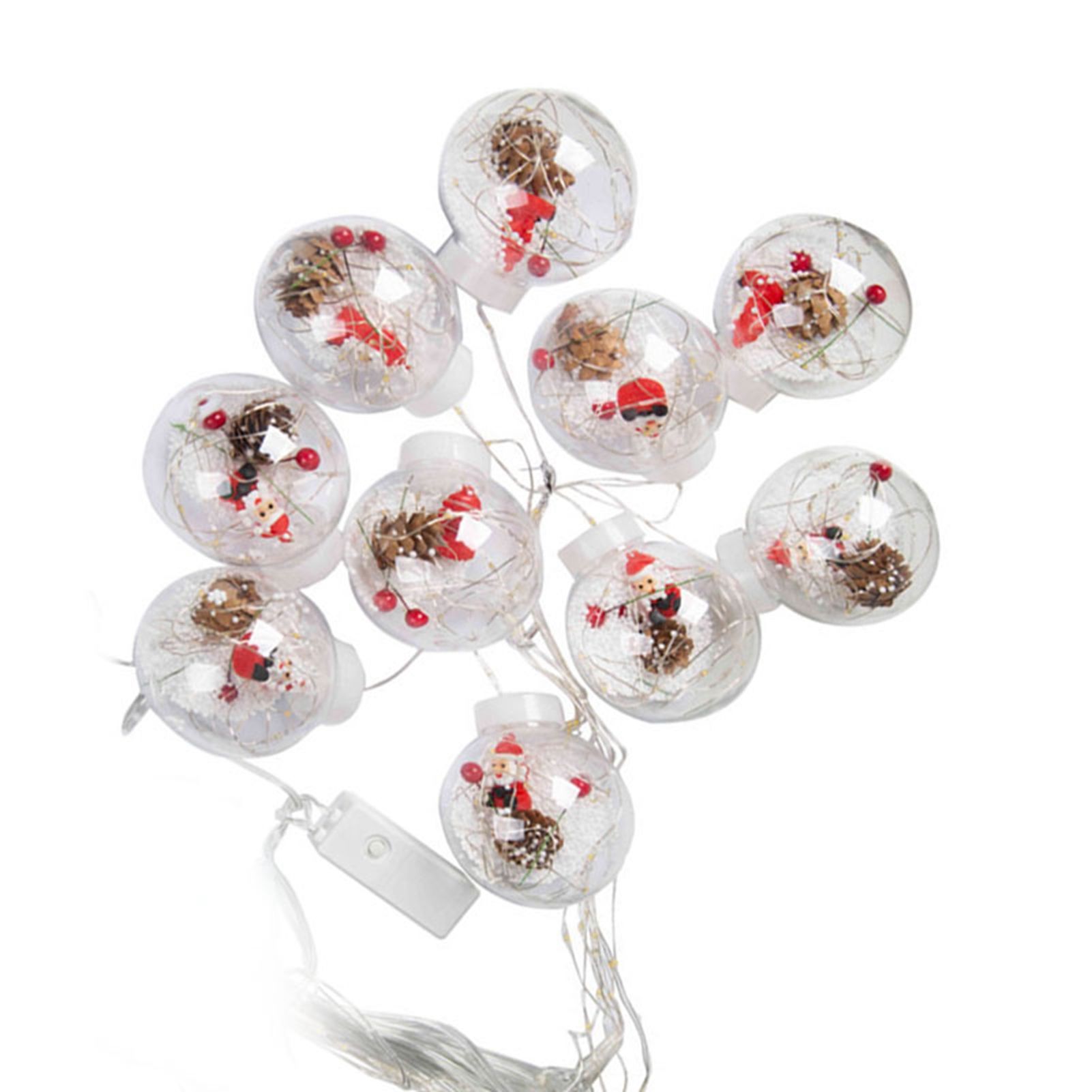 Globe String Lights Santa Style Powered Safe PVC Christmas String Lights for view 4