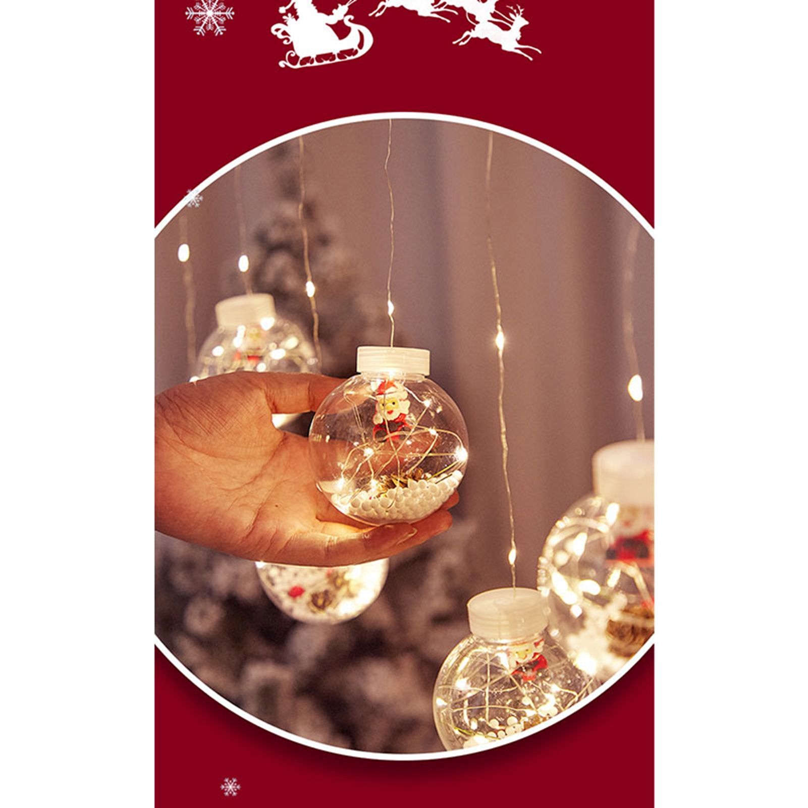 Globe String Lights Santa Style Powered Safe PVC Christmas String Lights for view 10