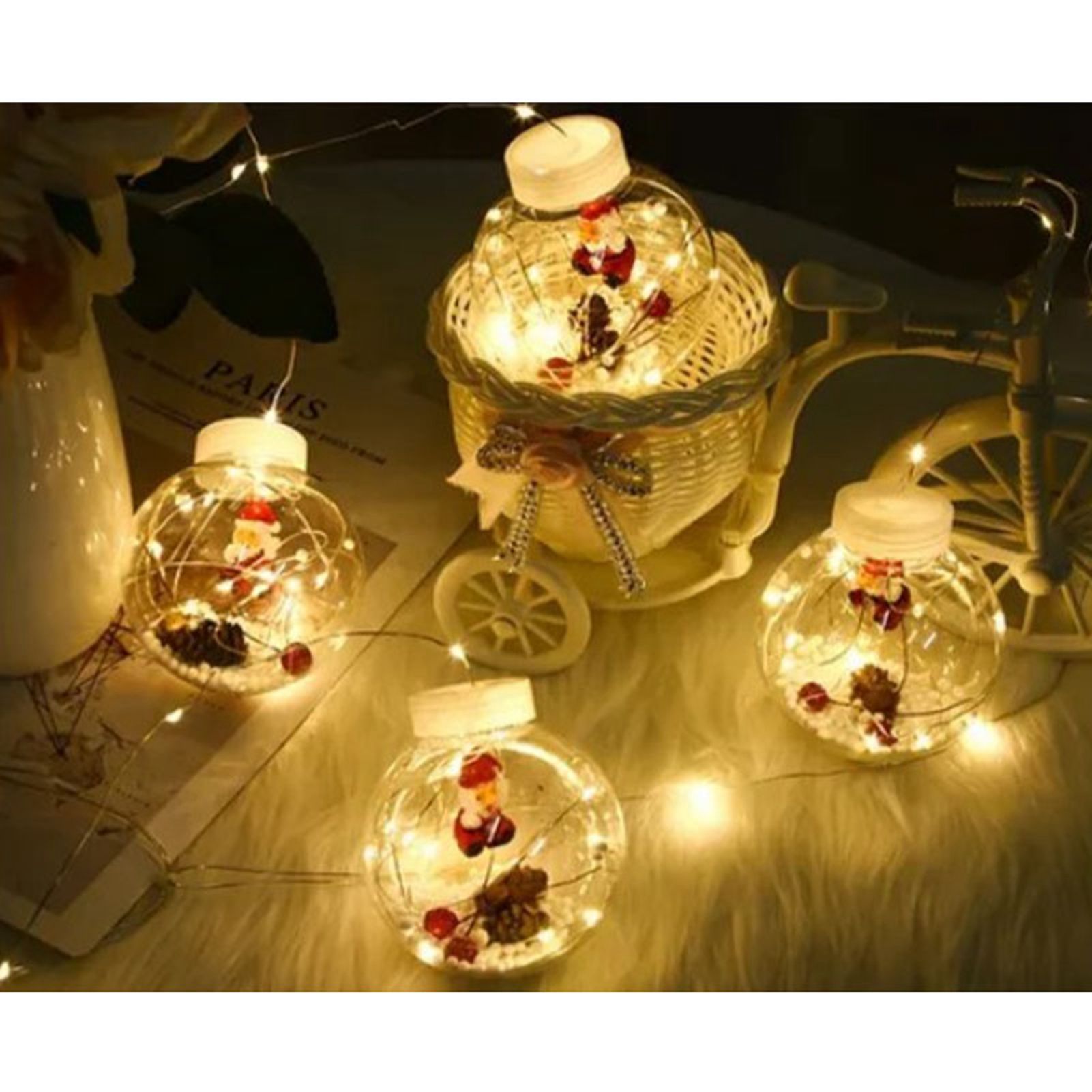 Globe String Lights Santa Style Powered Safe PVC Christmas String Lights for view 13