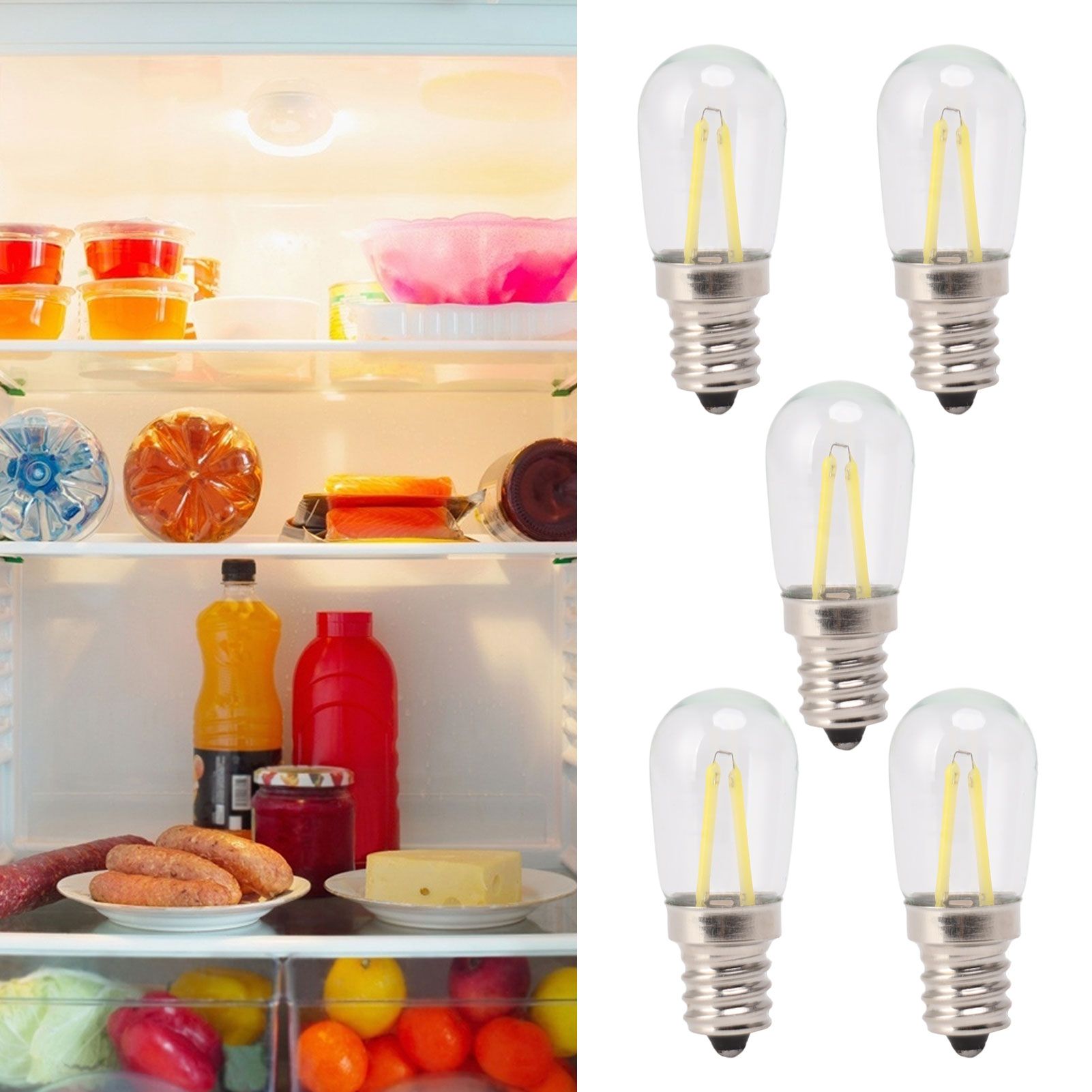5Pcs Refrigerator Lamp Bulb Low Heat Low Power Consumption E12 LED Fridge view 12