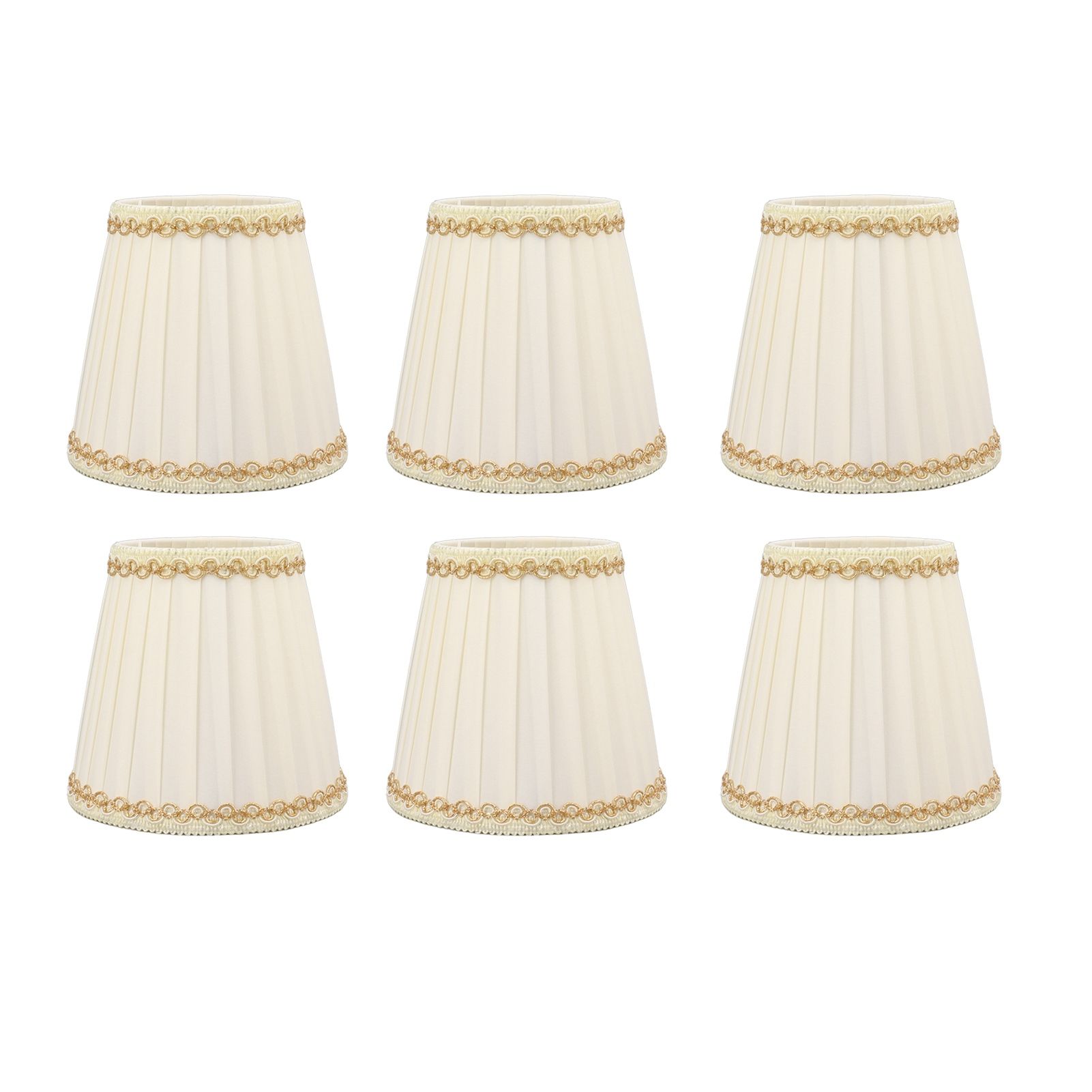 6PCS Set Small Lamp Shade Modern Style Cloth Clip On Bulb Chandelier Lamp