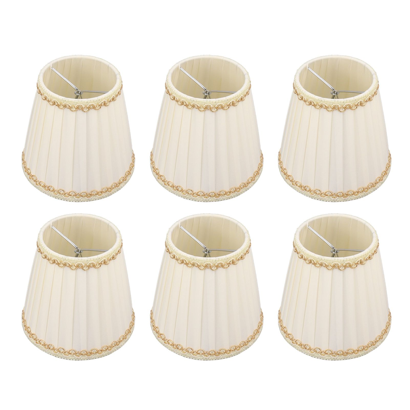 6PCS Set Small Lamp Shade Modern Style Cloth Clip On Bulb Chandelier Lamp view 2