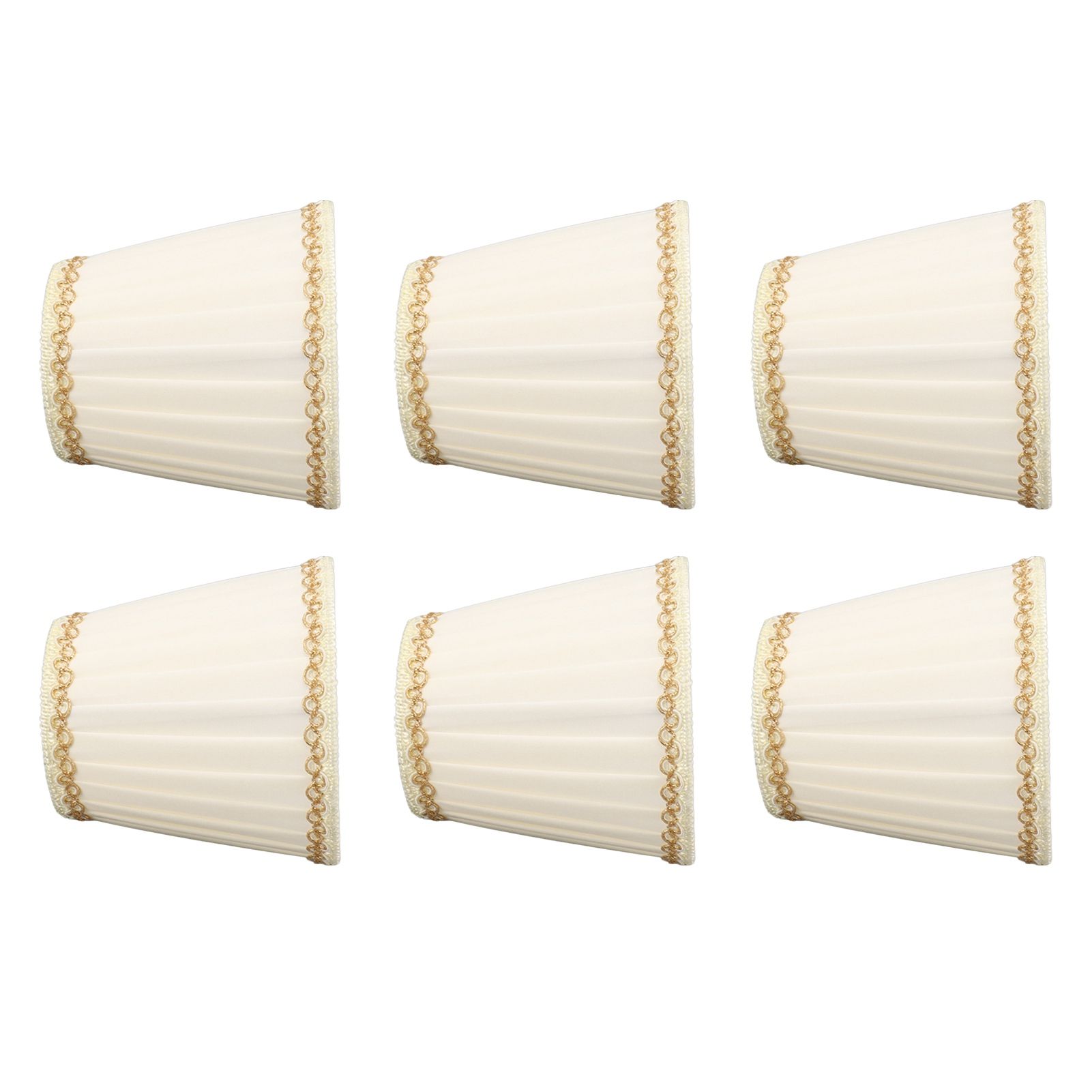 6PCS Set Small Lamp Shade Modern Style Cloth Clip On Bulb Chandelier Lamp view 4