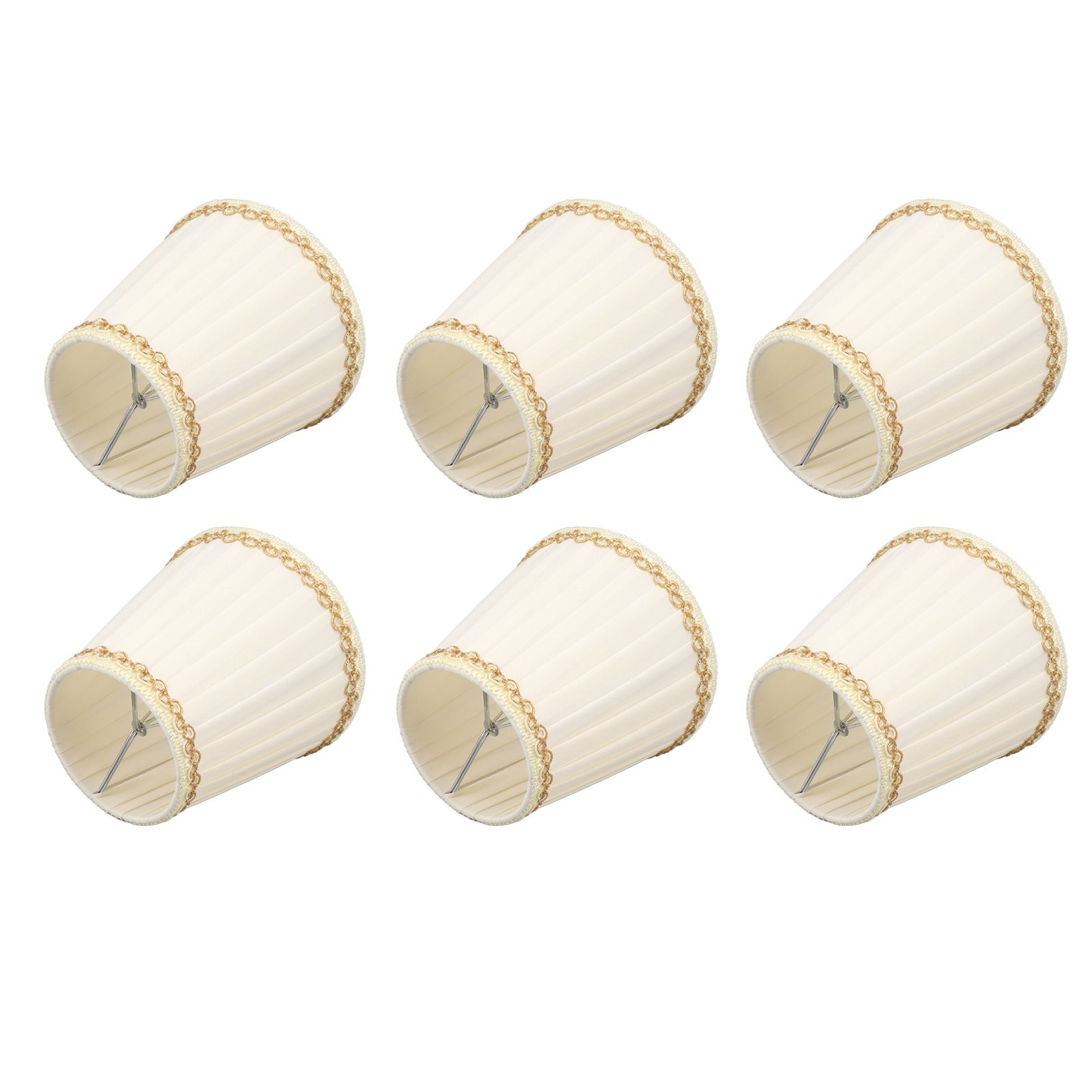 6PCS Set Small Lamp Shade Modern Style Cloth Clip On Bulb Chandelier Lamp view 5