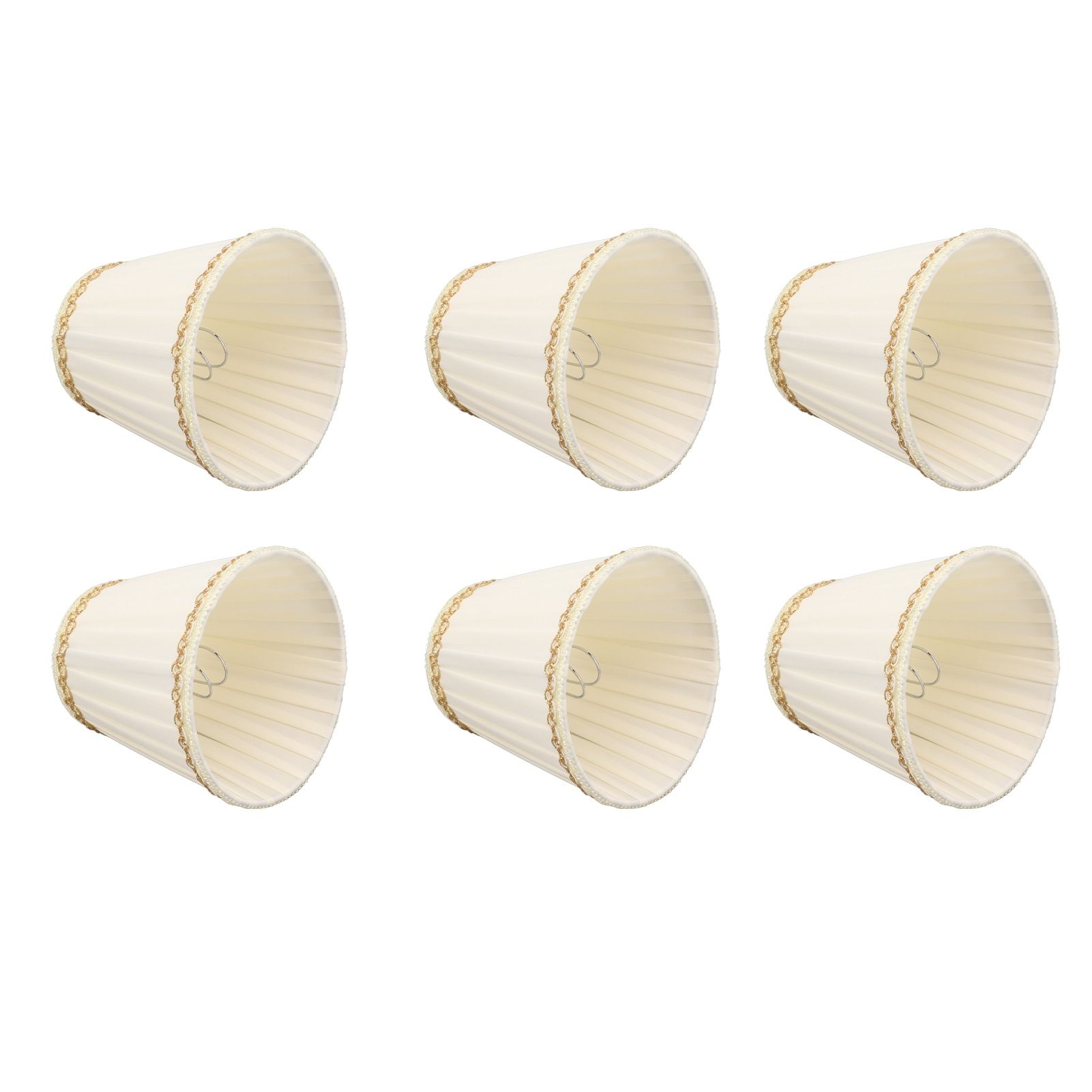 6PCS Set Small Lamp Shade Modern Style Cloth Clip On Bulb Chandelier Lamp view 8
