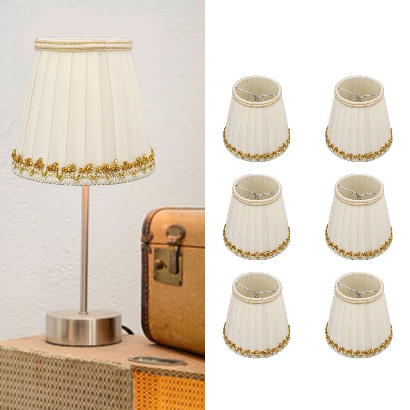 6Pcs Small Lamp Shades Safe Soft Easy Installation Modern Lightweight Table view 11