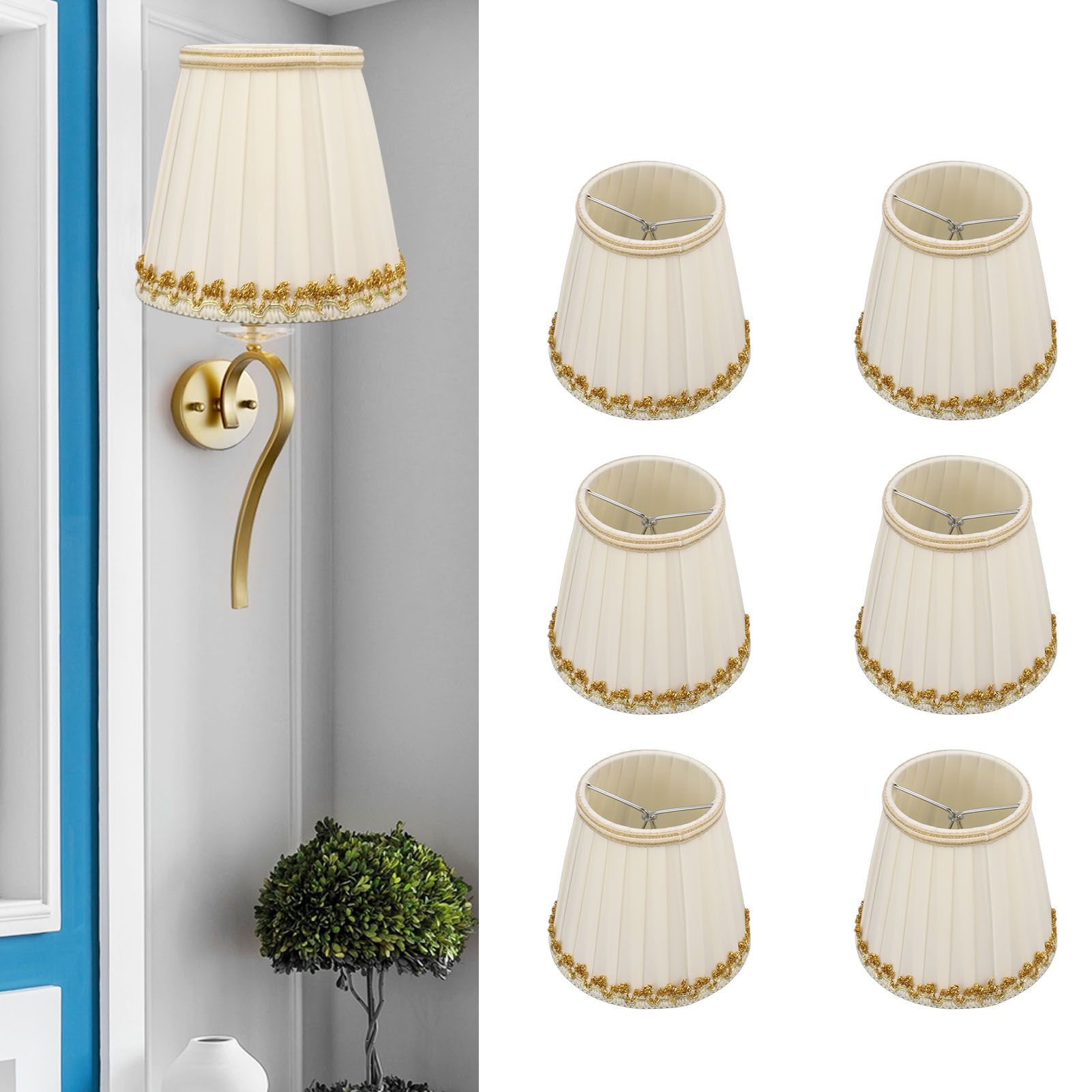 6Pcs Small Lamp Shades Safe Soft Easy Installation Modern Lightweight Table view 12