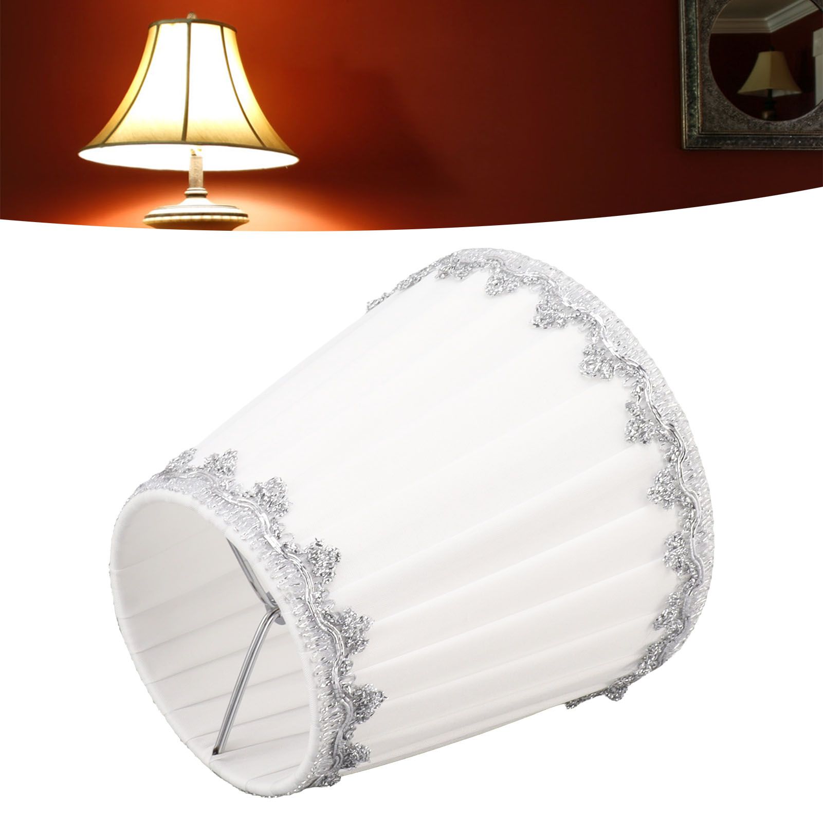 6Pcs Cloth Lampshade Modern Simple Candle Chandelier Light Shade Table view 12