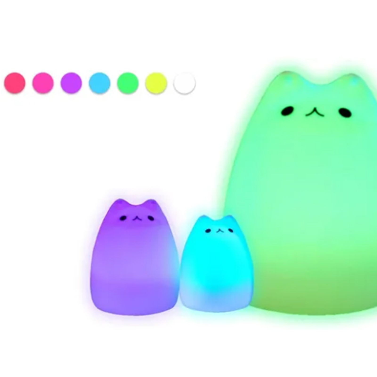 Cute Cat Night Light for Kids 7 Color LED Tap Nursery Night Light USB view 7