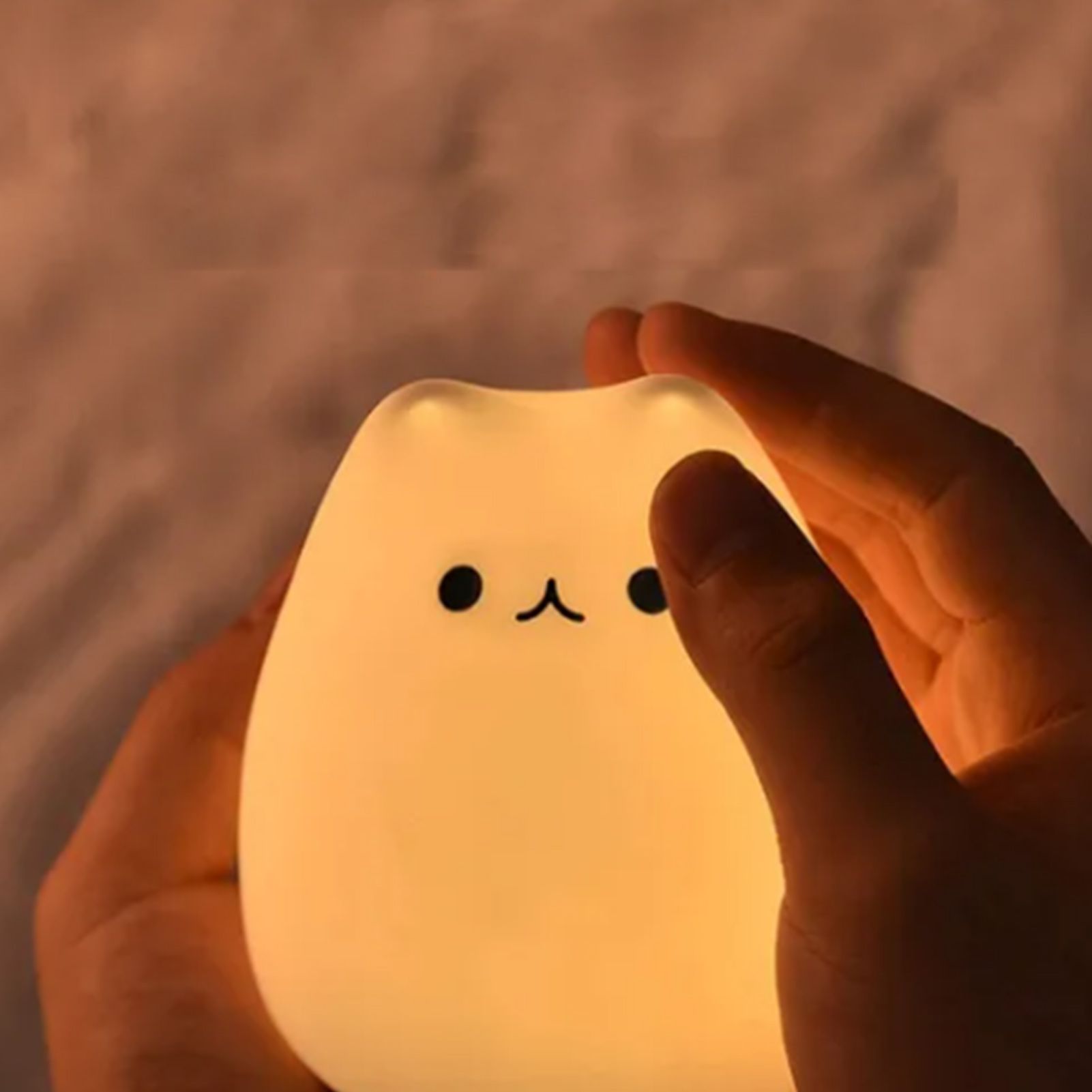 Cute Cat Night Light for Kids 7 Color LED Tap Nursery Night Light USB view 11