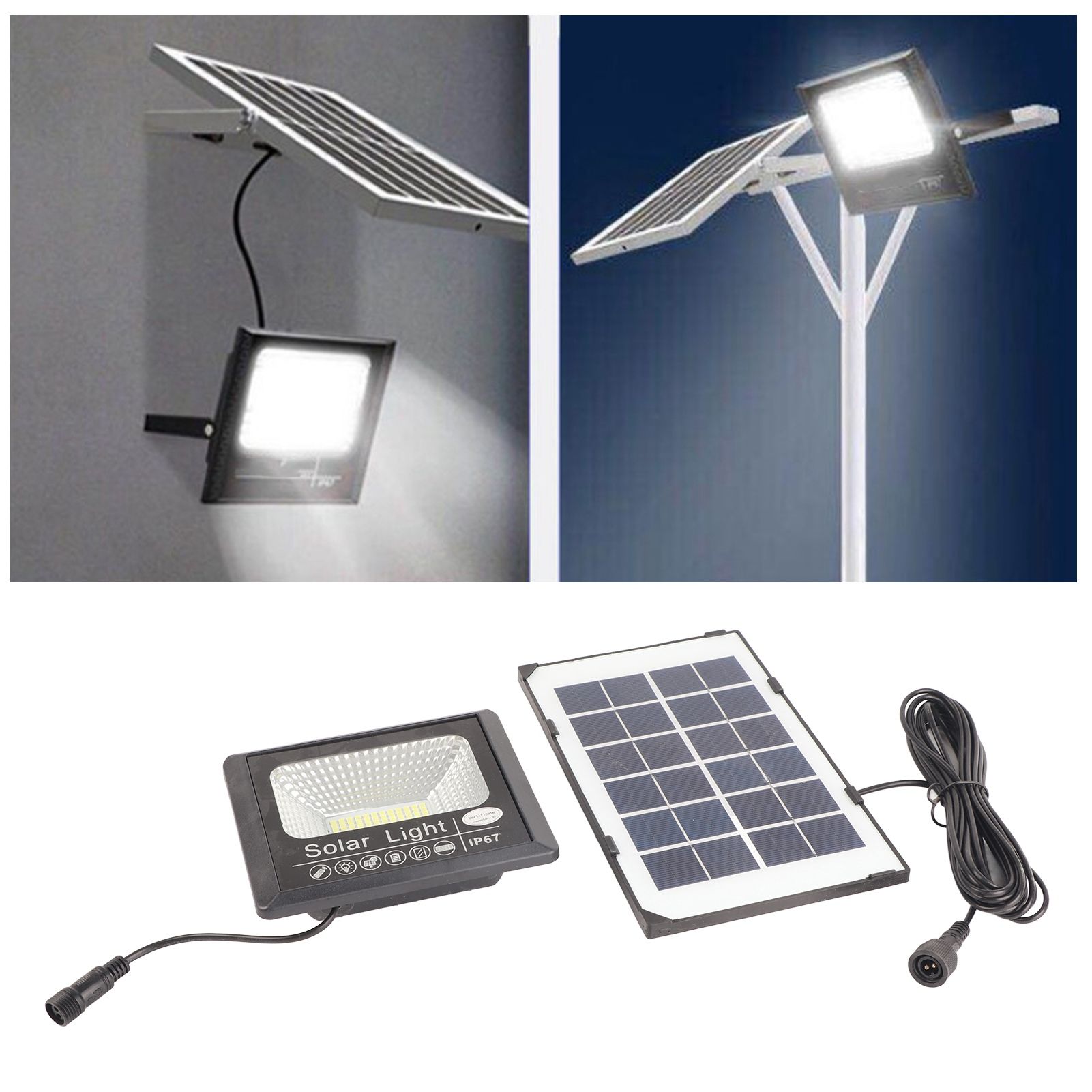 30W 100LED Solar Street Lamp Remote Control Light Control Timing Floodlight view 5