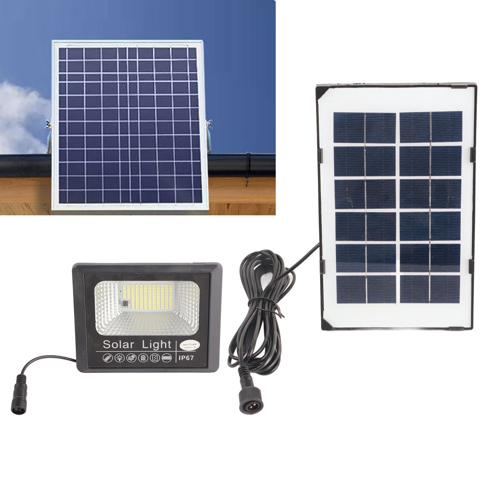 30W 100LED Solar Street Lamp Remote Control Light Control Timing Floodlight view 6