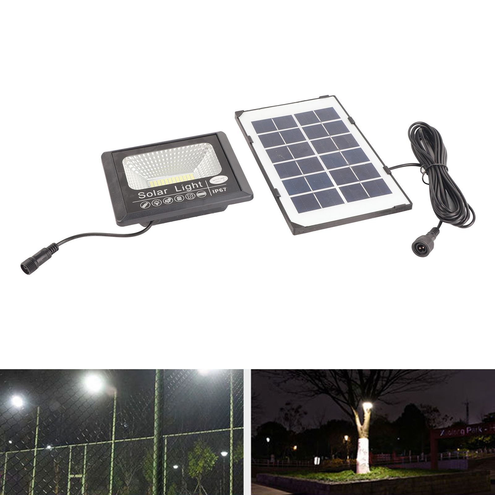 30W 100LED Solar Street Lamp Remote Control Light Control Timing Floodlight view 12