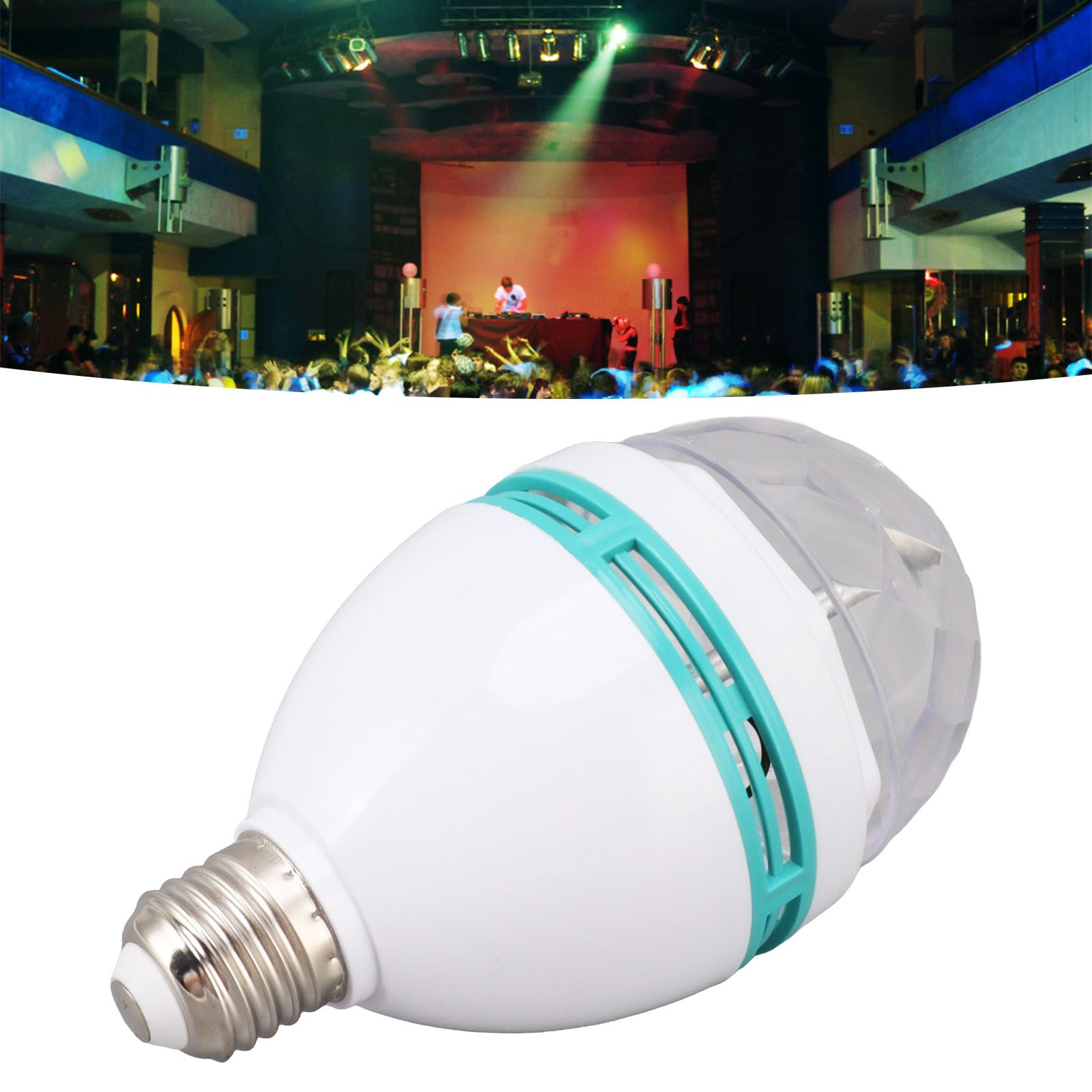 Dancing Light Bulb E26 Base RGB Auto Changing Safe Stable ABS PC Rotating view 11