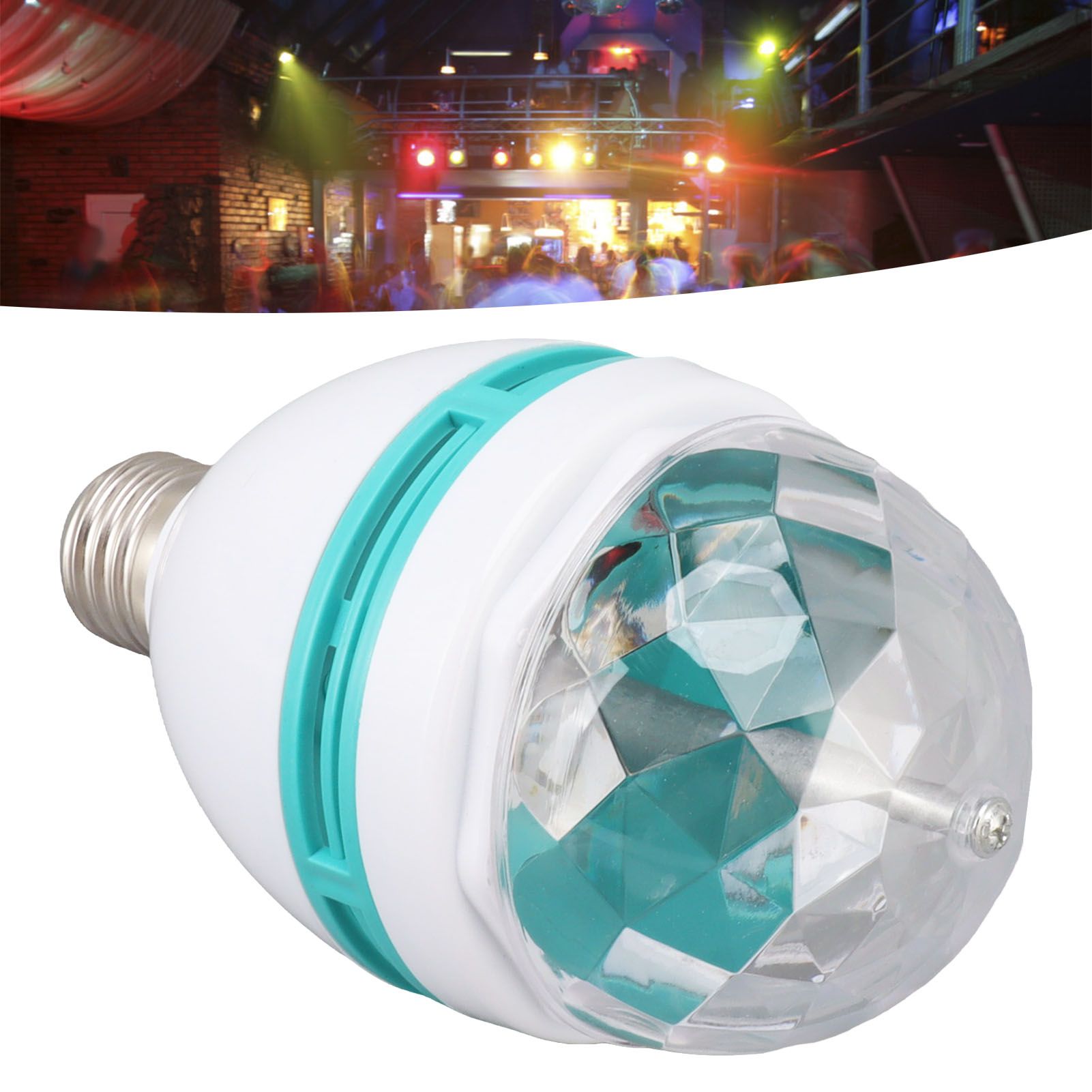 Dancing Light Bulb E26 Base RGB Auto Changing Safe Stable ABS PC Rotating view 12