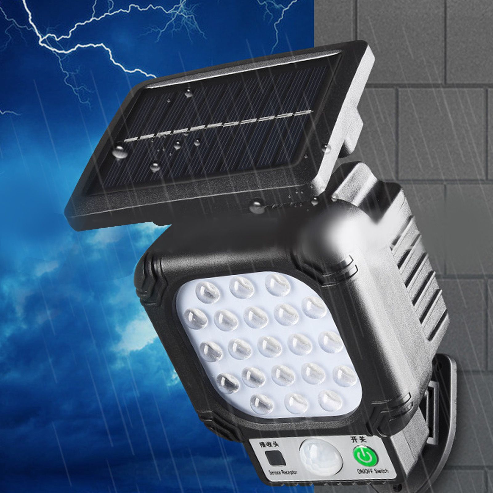 LED Solar Wall Light 21 LED Beads Super Bright IP65 Waterproof Outdoor Solar view 5