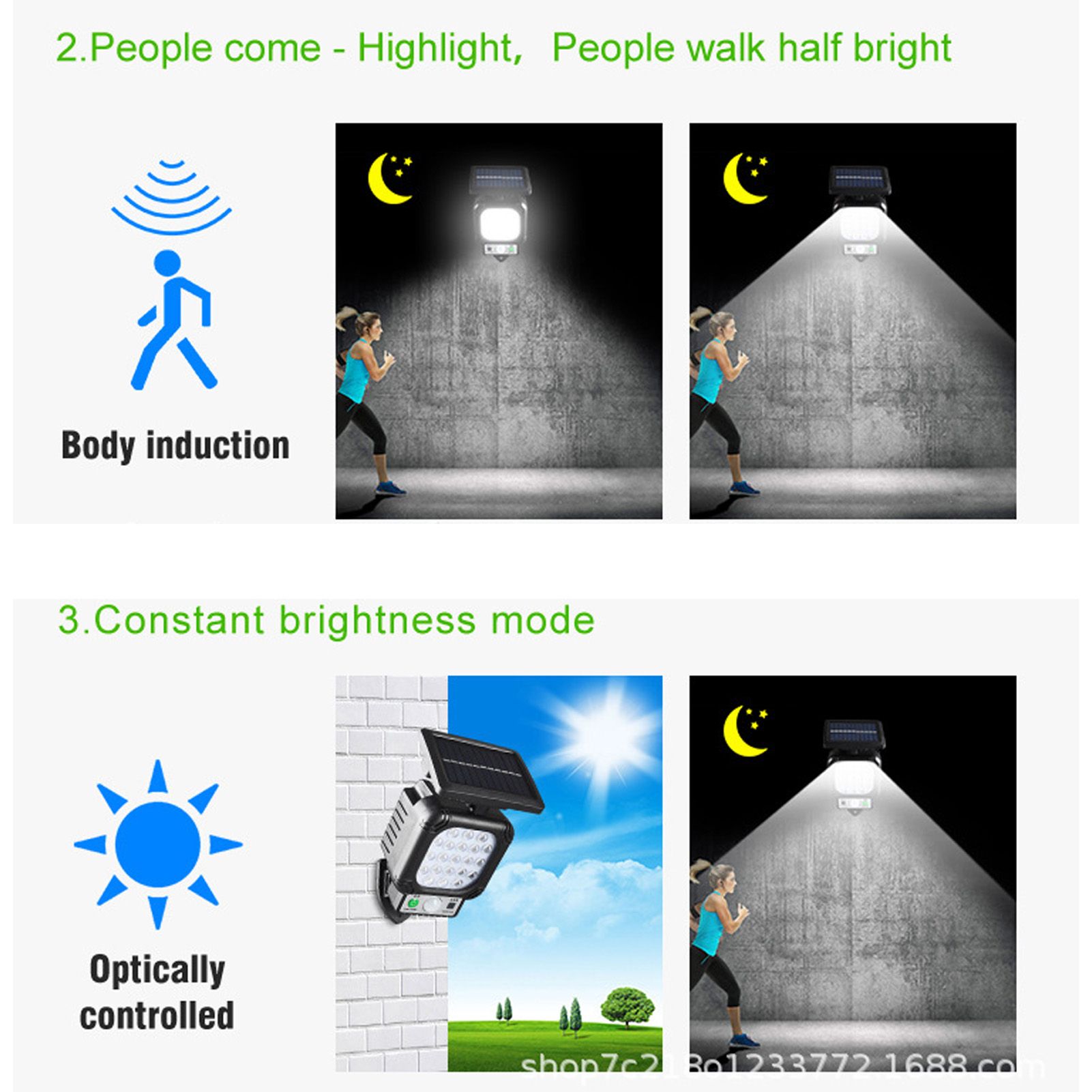 LED Solar Wall Light 21 LED Beads Super Bright IP65 Waterproof Outdoor Solar view 10