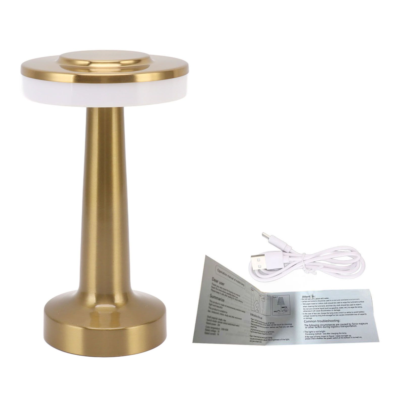 Vintage Metal Desk Lamp USB Rechargeable Touch Table Lamp Bedside Night Light