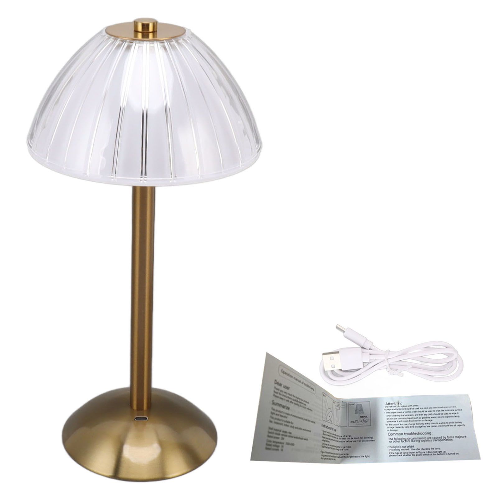 Industrial LED Table Lamp USB Rechargeable Rustic Desk Lamp Stepless Dimmmable