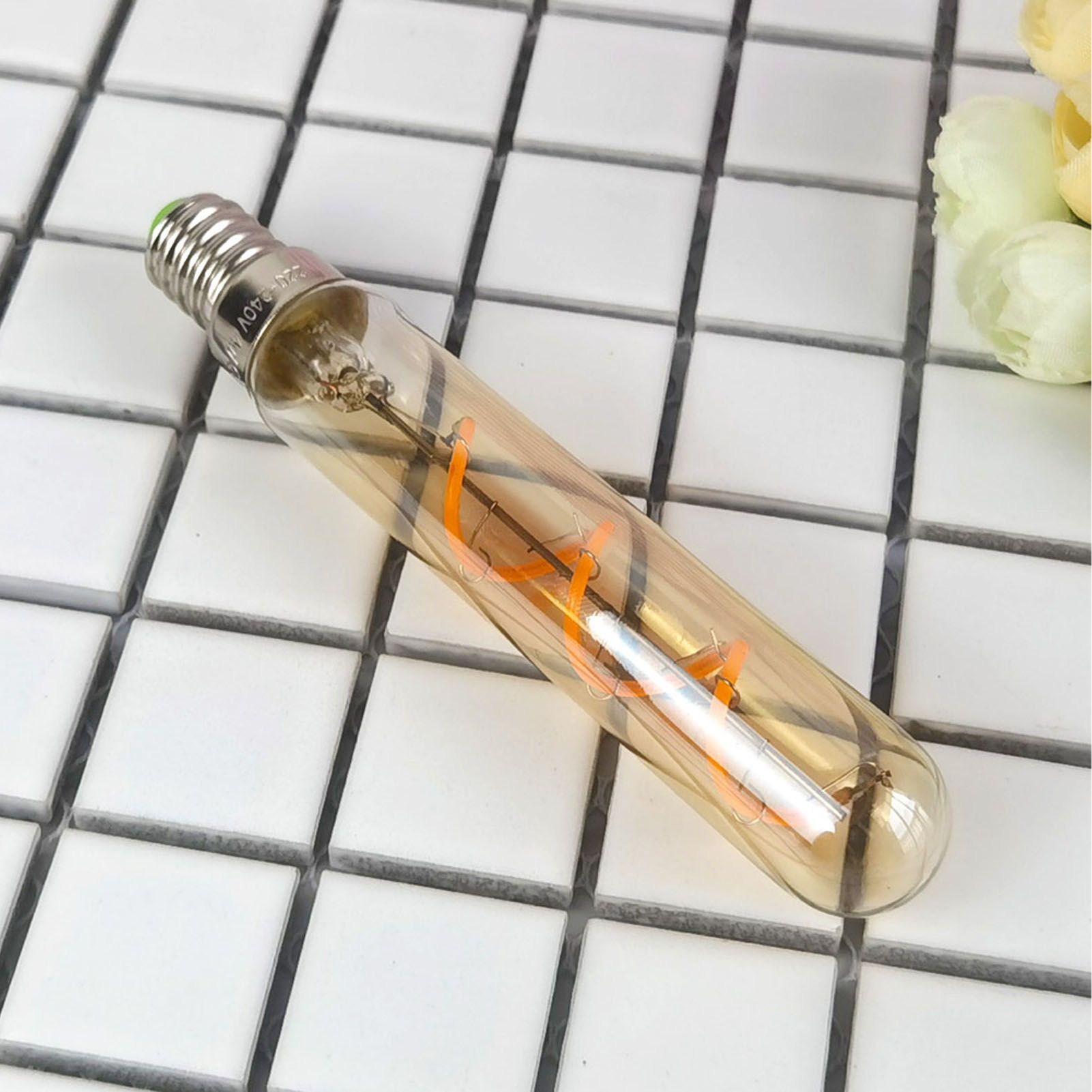 2 PCS E14 LED Light Bulb 3w Golden Tubular Bulb for Pendant Wall Scones Tube view 10
