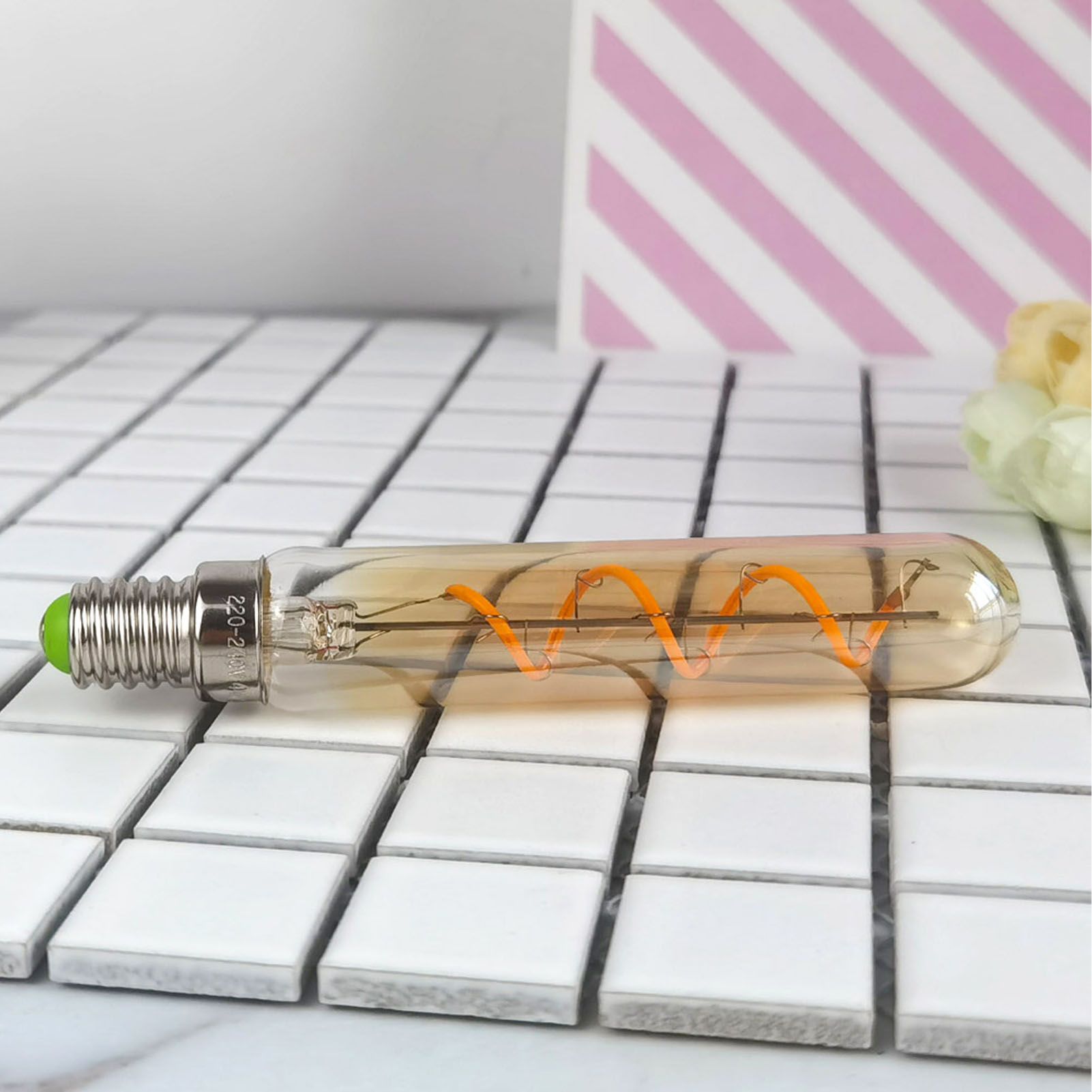 2 PCS E14 LED Light Bulb 3w Golden Tubular Bulb for Pendant Wall Scones Tube view 11