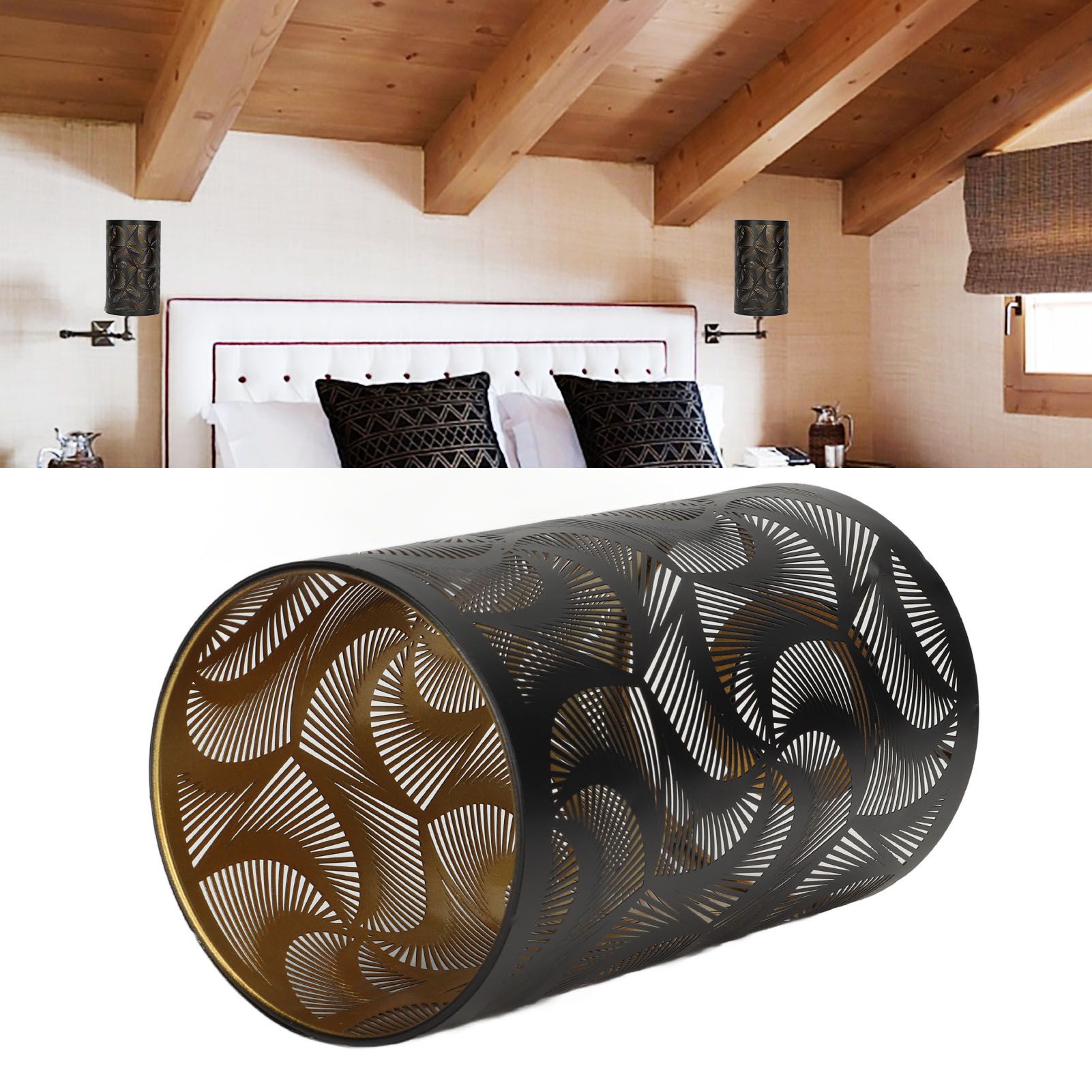 Windmill Shadow Metal Lamp Shades Hollow Carved Lampshade Modern Style view 11
