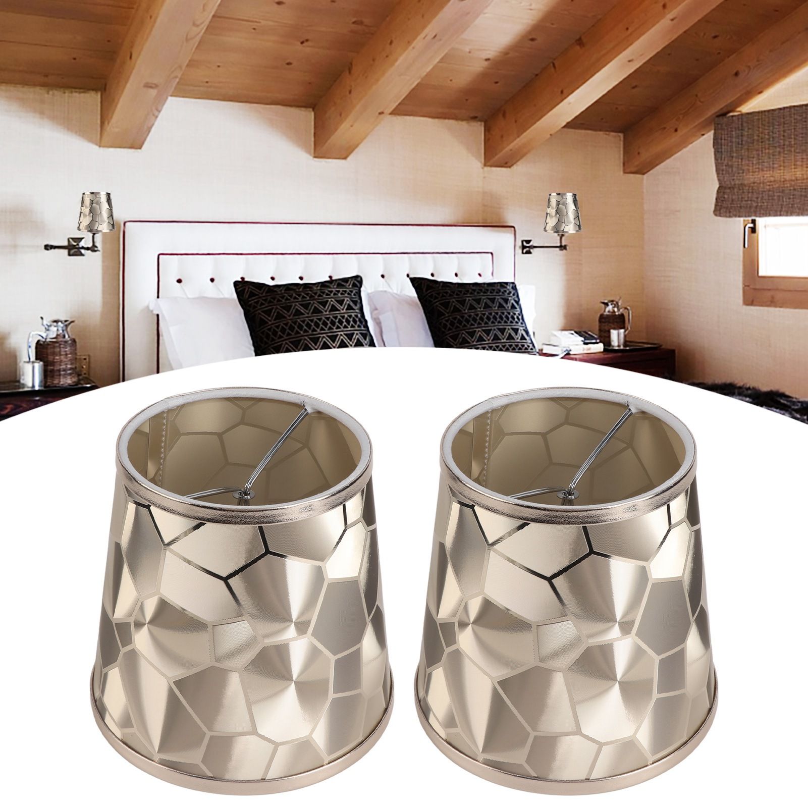 2PCS Drum Lamp Shade E14 PVC Modern Decorative Small Barrel Lampshade Cover view 11