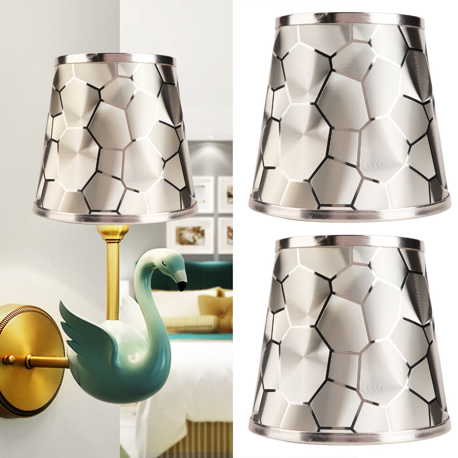 2PCS Drum Lamp Shade E14 PVC Modern Decorative Small Barrel Lampshade Cover view 12