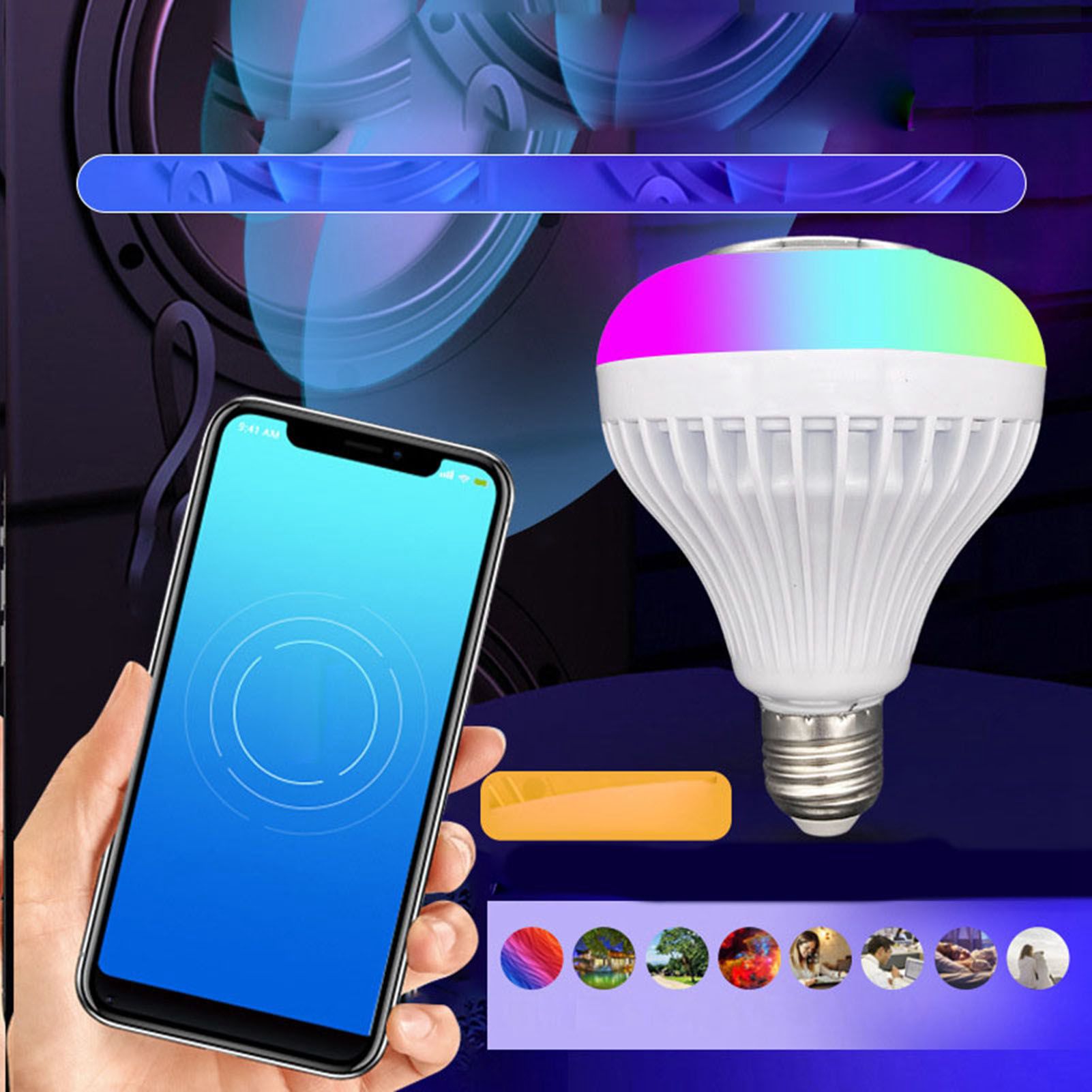 Bluetooth Music Bulb Plastic RGB Multi Color Adjustable Wireless Smart Light view 6