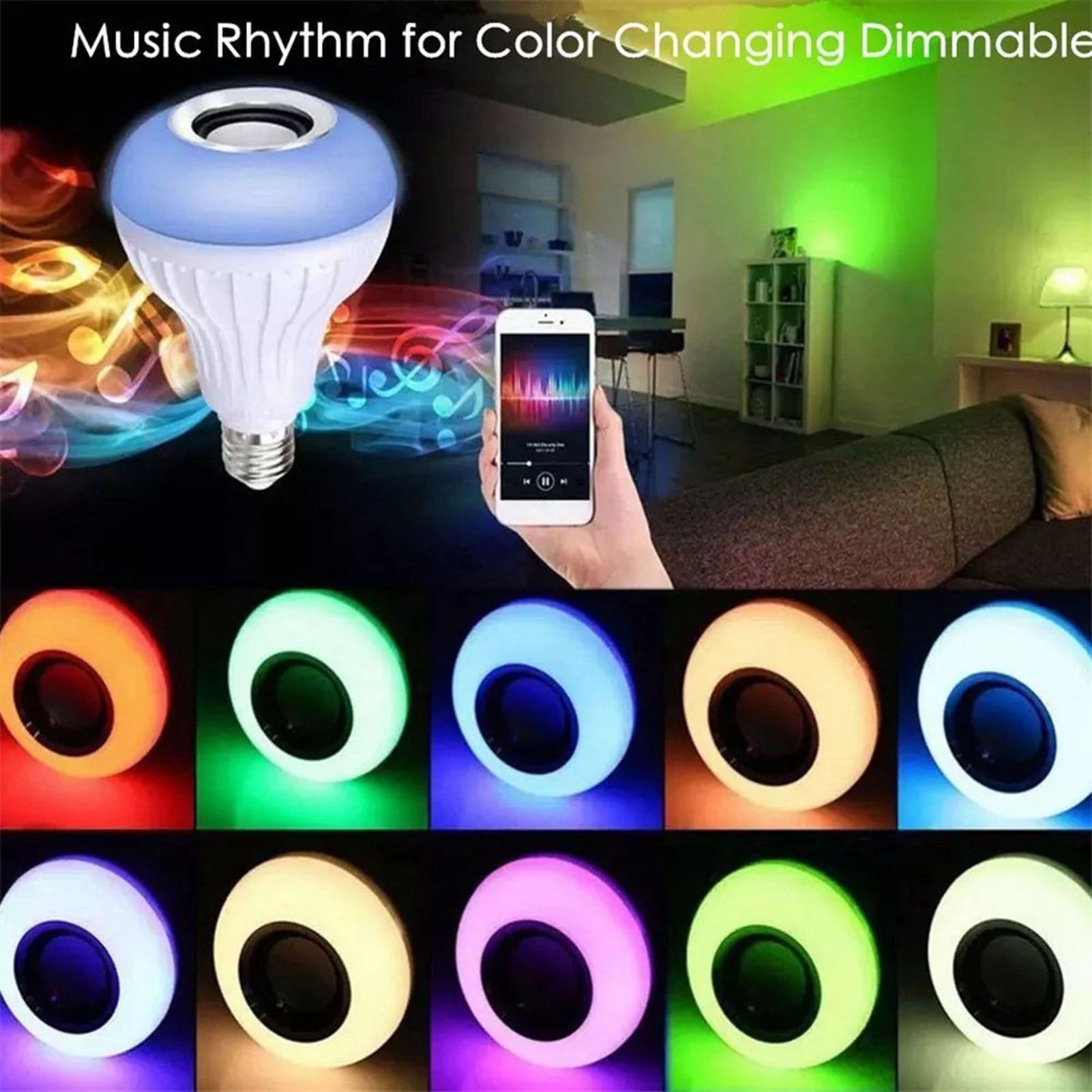 Bluetooth Music Bulb Plastic RGB Multi Color Adjustable Wireless Smart Light view 12