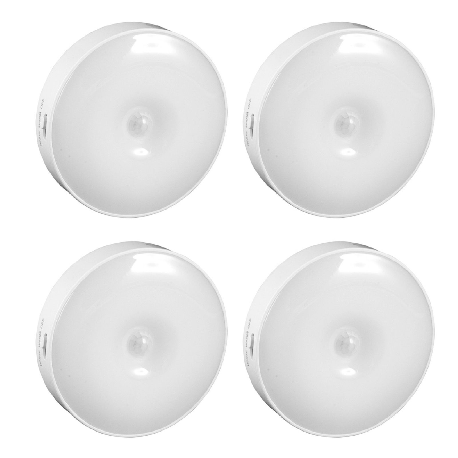 4Pcs Motion Sensor Night Light Rechargeable LED Lamp Auto On Off Warm White