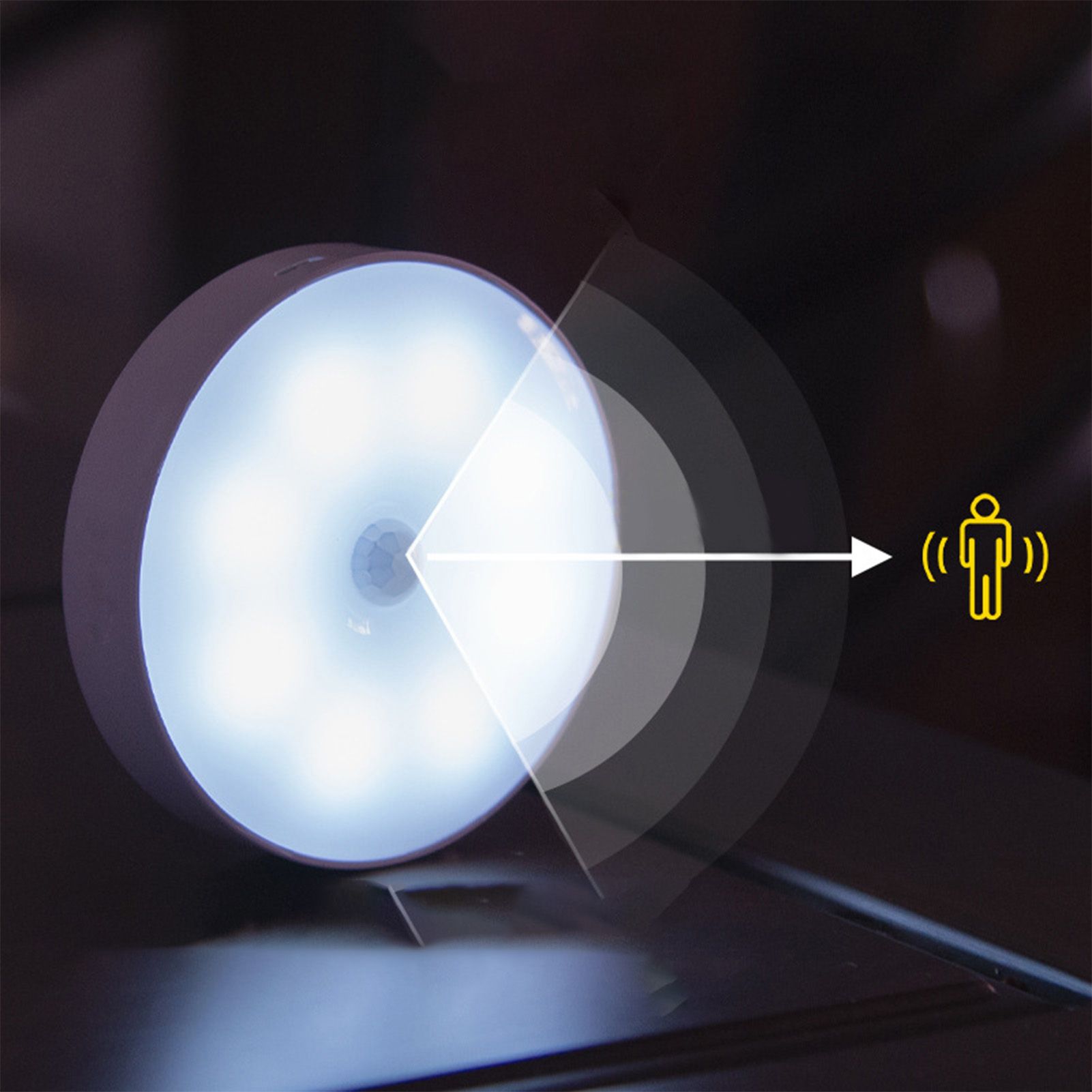 4Pcs Motion Sensor Night Light Rechargeable LED Lamp Auto On Off Warm White view 11