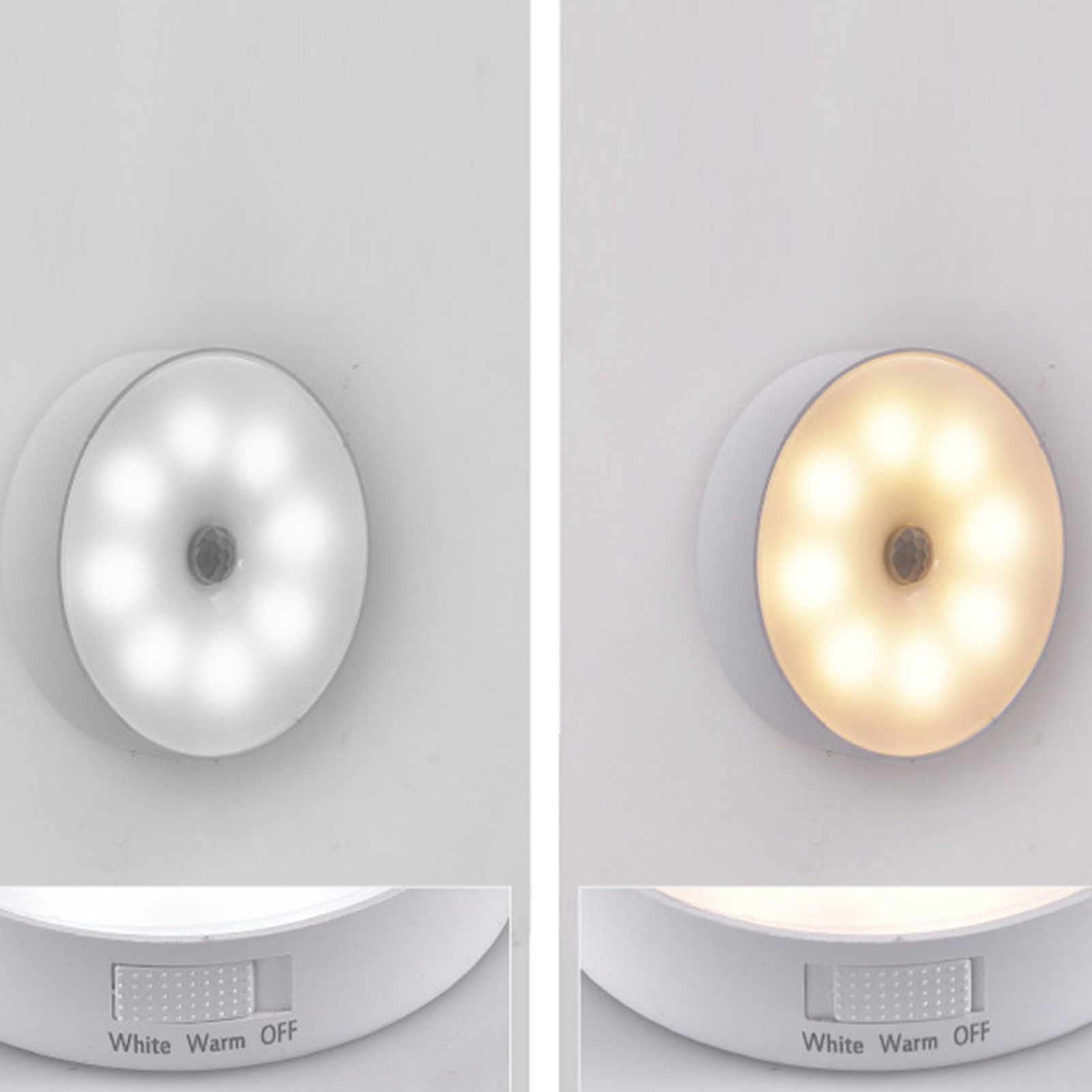 4Pcs Motion Sensor Night Light Rechargeable LED Lamp Auto On Off Warm White view 13