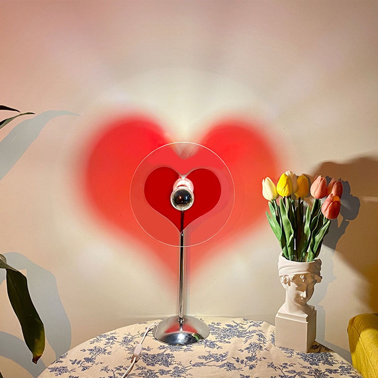 Heart Shaped Projection Table Lamp 4W Sweet Warm 360 Degree Rotatable view 5
