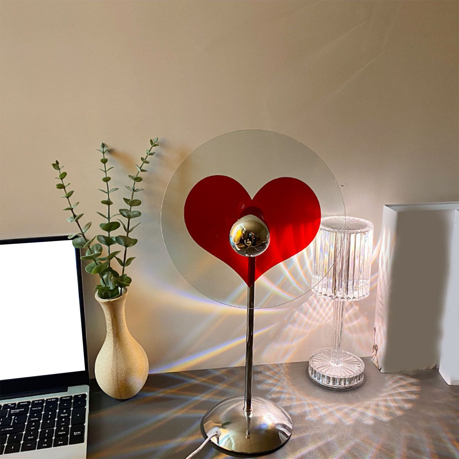 Heart Shaped Projection Table Lamp 4W Sweet Warm 360 Degree Rotatable view 6