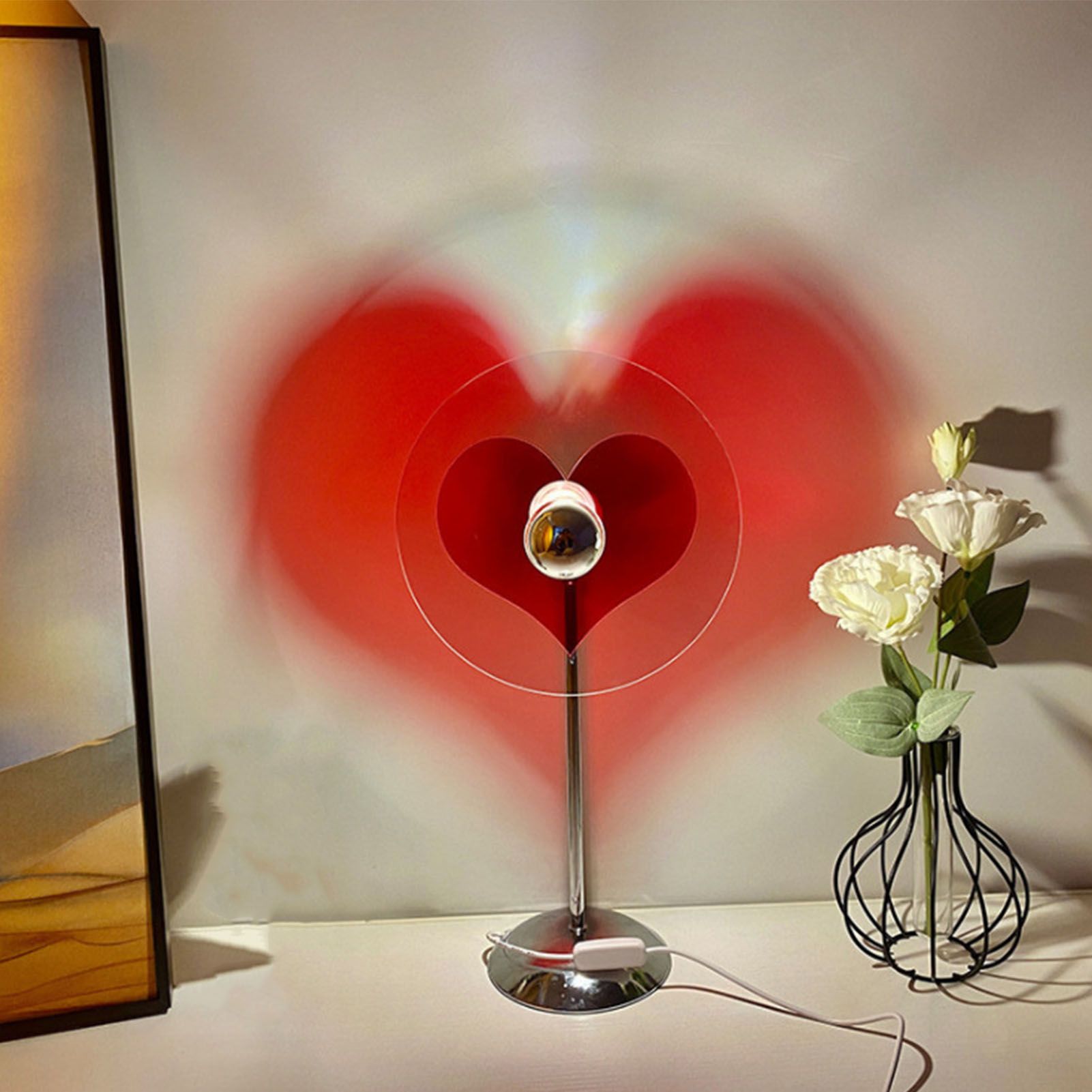 Heart Shaped Projection Table Lamp 4W Sweet Warm 360 Degree Rotatable view 11
