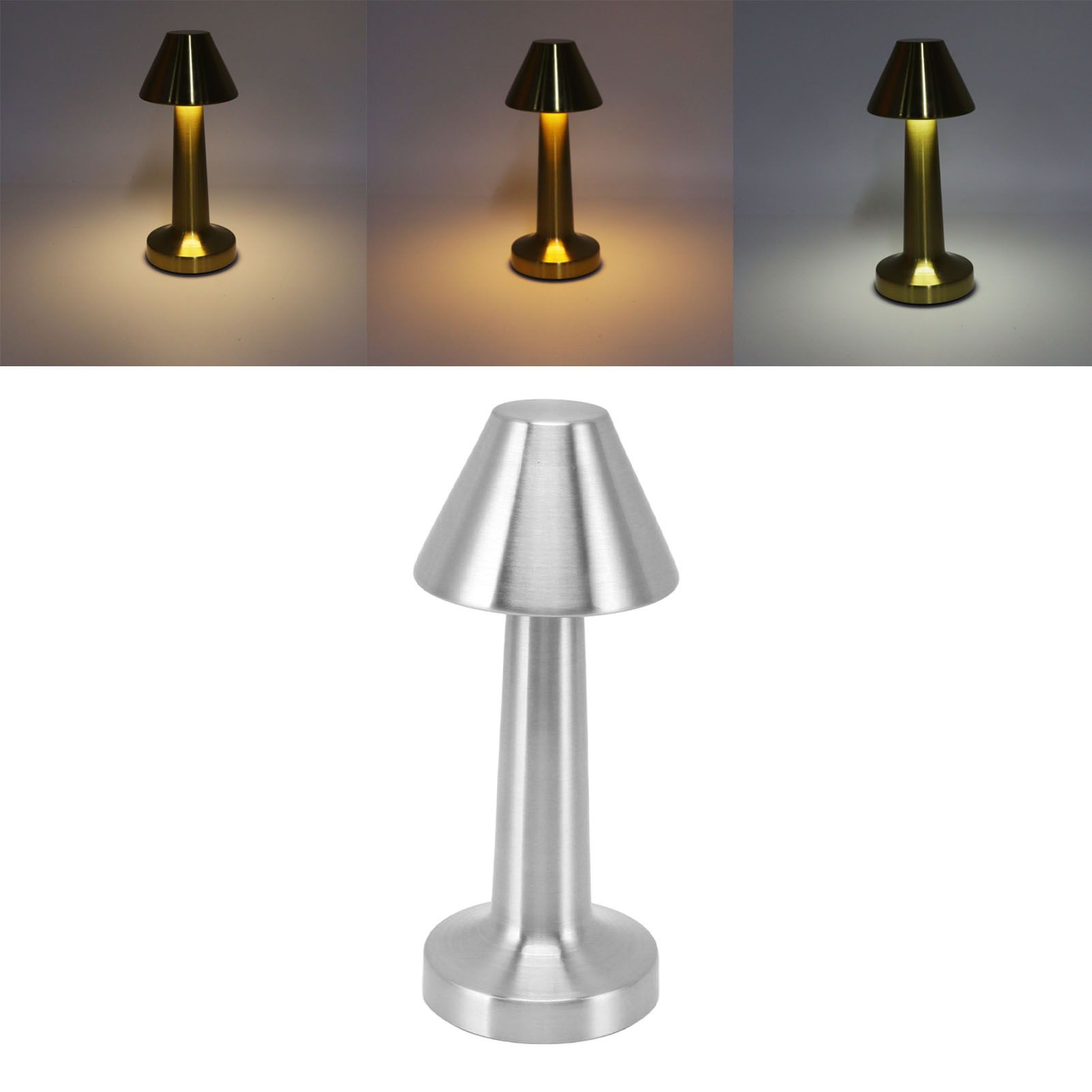 LED Table Lamp 3W 3 Colors Stepless Dimming USB Rechargeable Cordless LED view 10