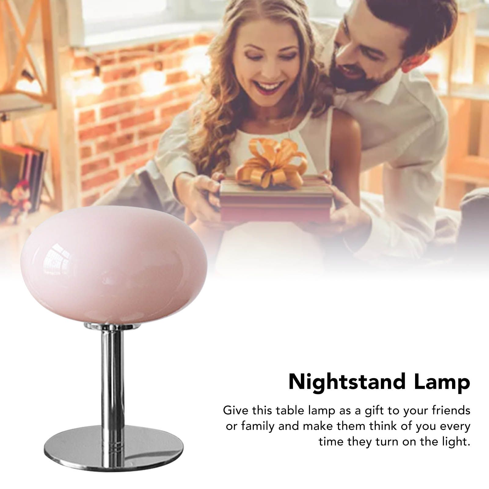 Bedside Table Lamp Iron Base Cute Shape Simple Modern Elegant Nightstand Lamp view 12