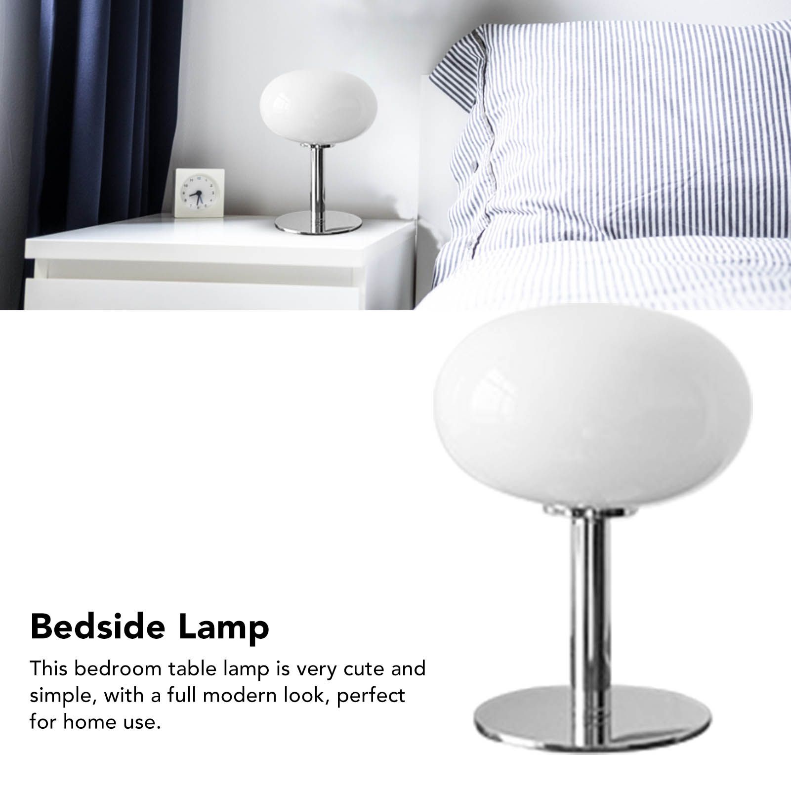 Bedside Table Lamp Iron Base Cute Shape Simple Modern Elegant Nightstand Lamp view 11