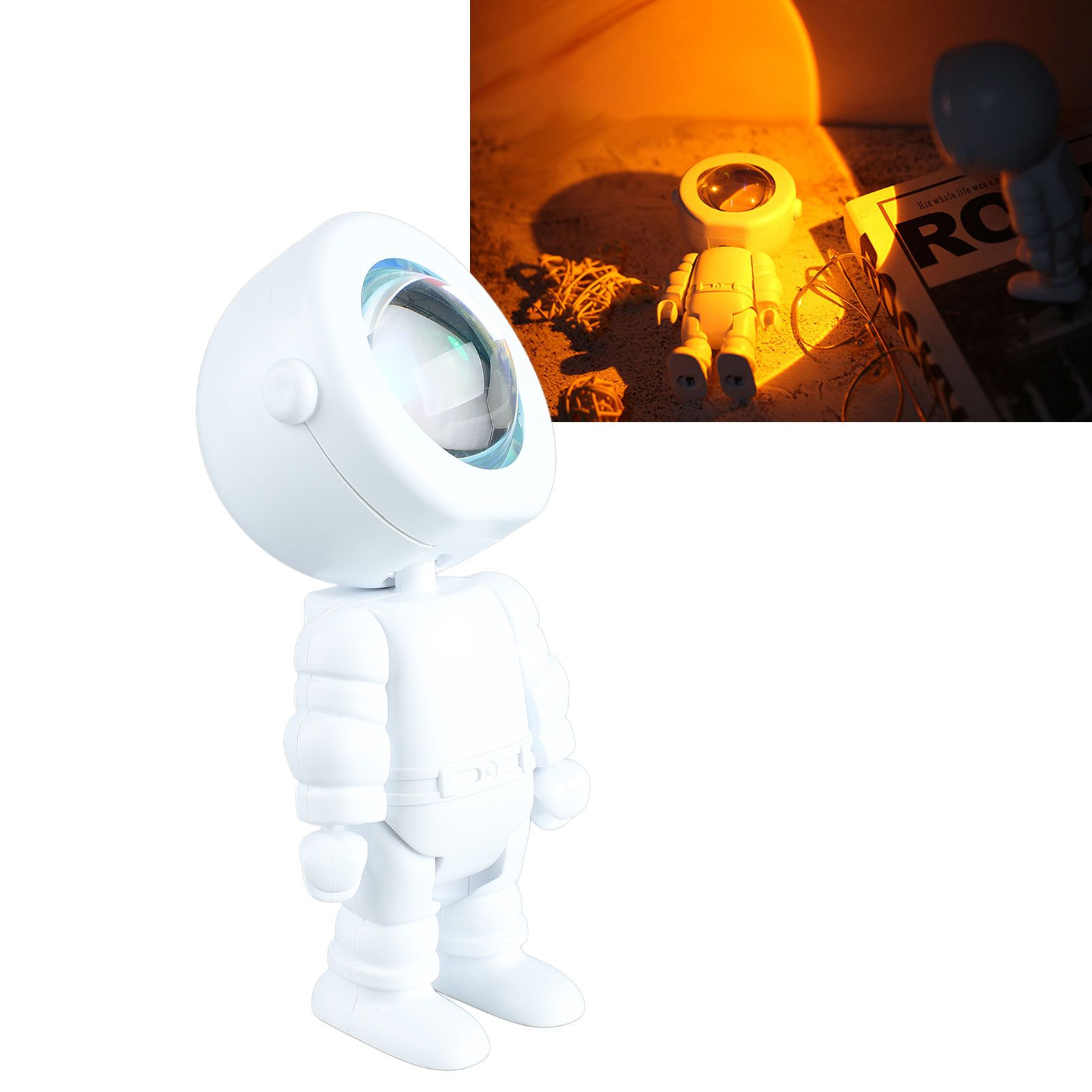 Romantic Astronaut Robot Lamp Astronaut LED Light Projector for Bedroom Live view 15