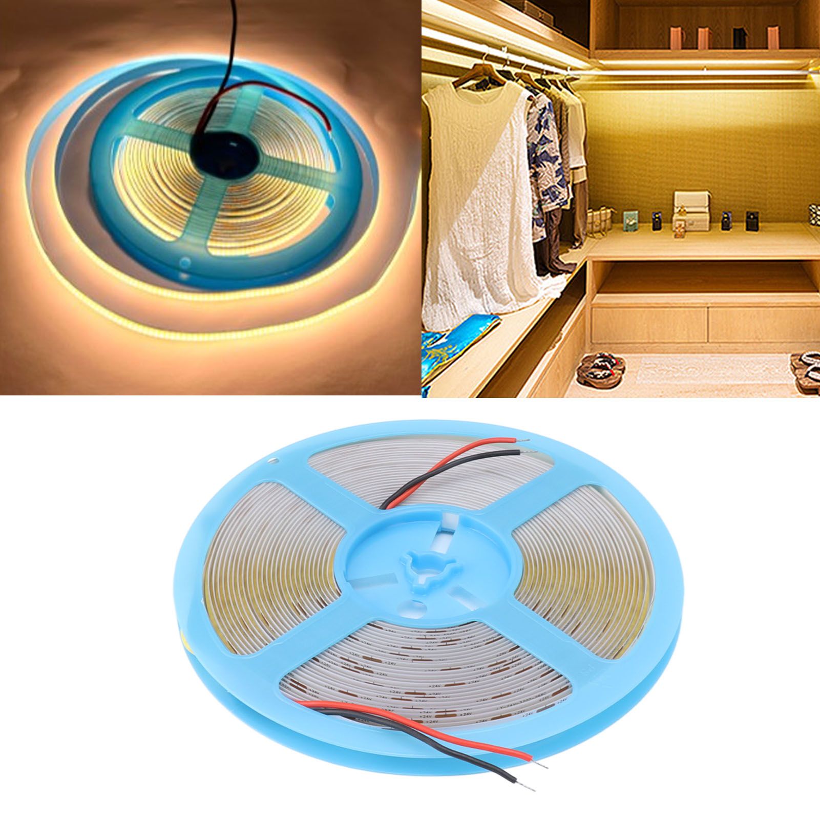 COB LED Strip Light 320LEDs 110lm Adhesive Uniform Natrual Flexible Tape Light view 11