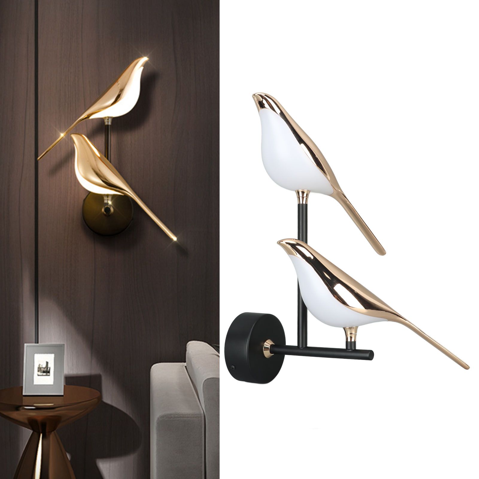 Nordic Bird Wall Lamp 4500K Natural Light Modern Decorative LED Wall Light for view 12