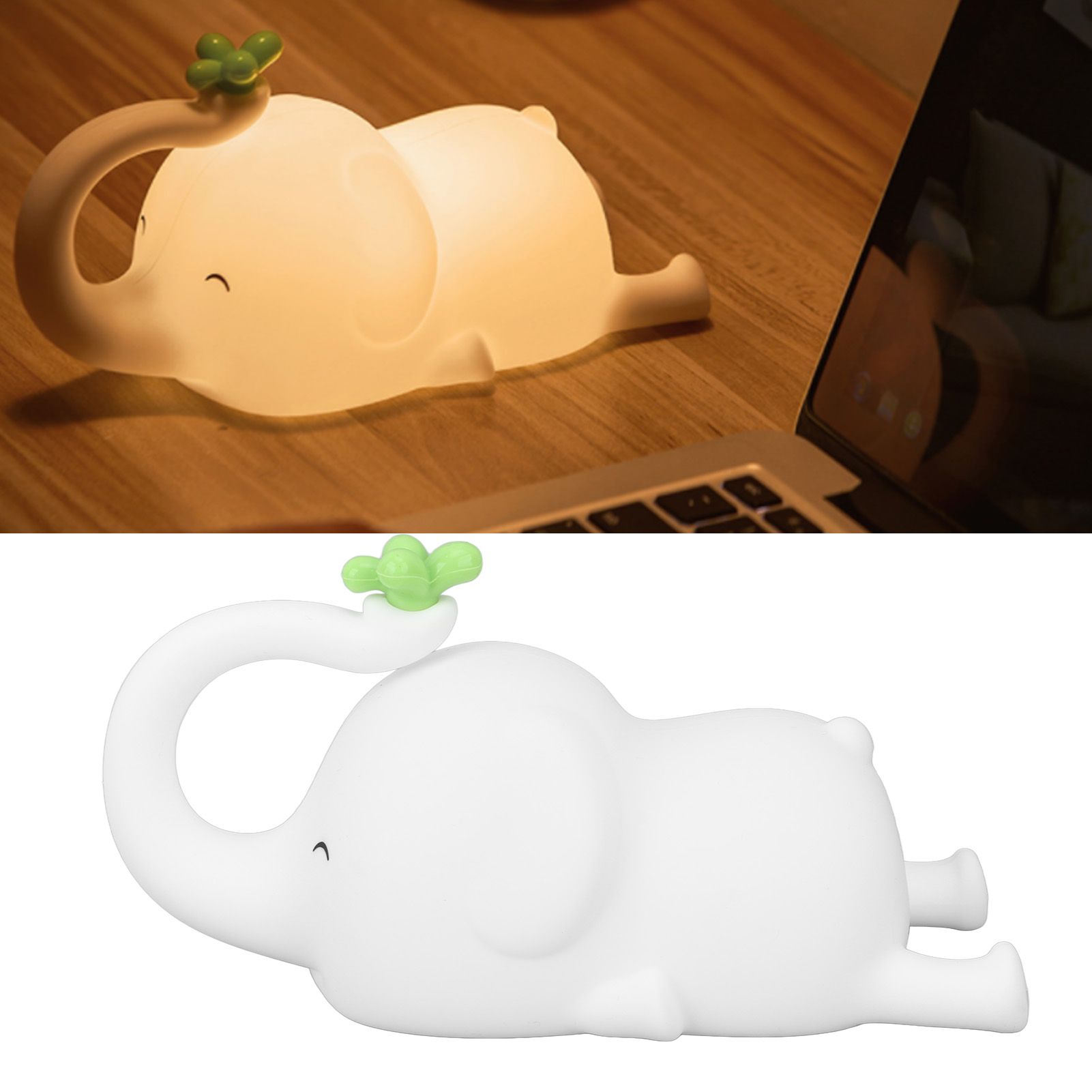Night Light Silicon Elephant Nursery Night Lights 3 Brightness USB Timing view 11