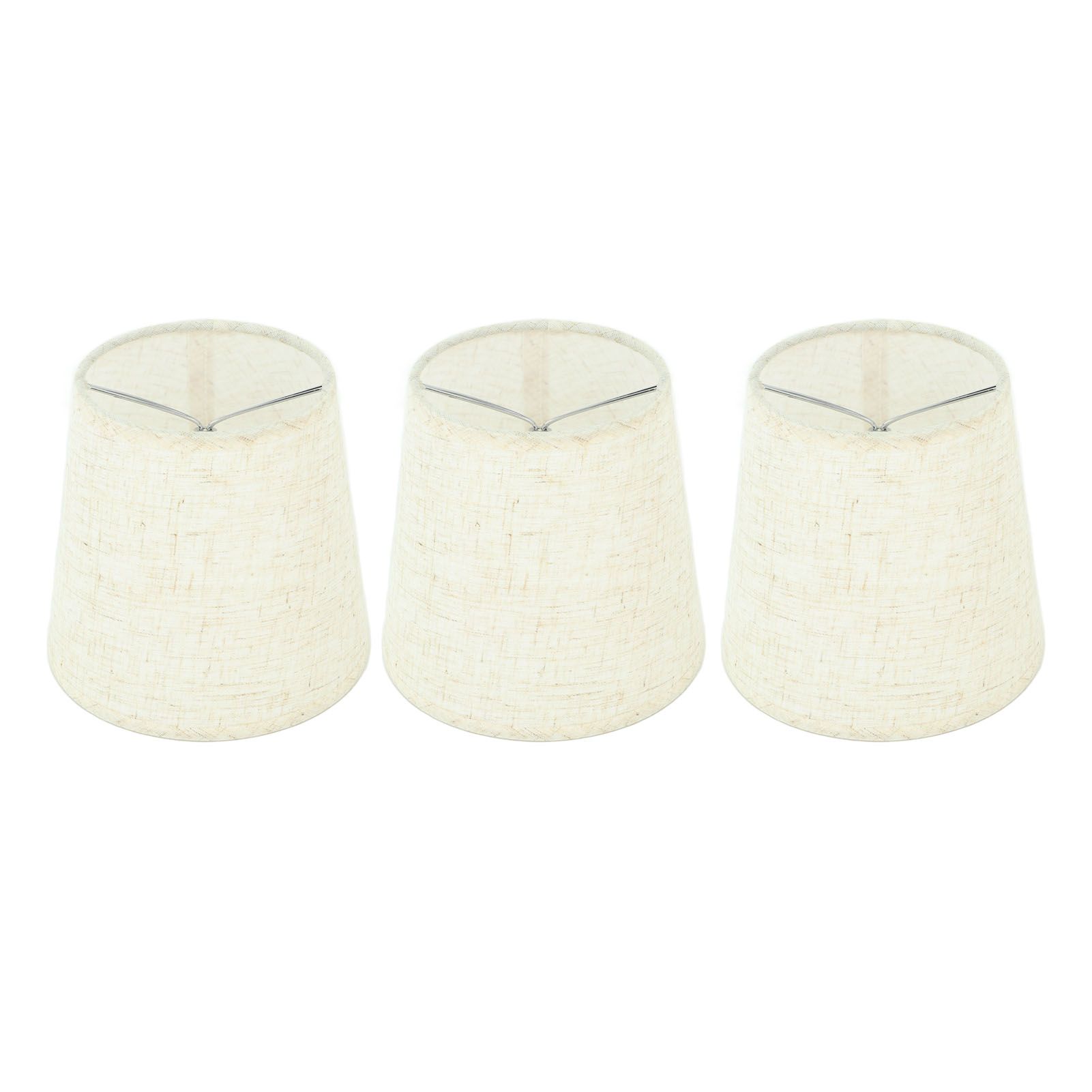 3Pcs Lampshades Hand Crafted Natural Linen Stylish Dustproof Barrel Chandelier