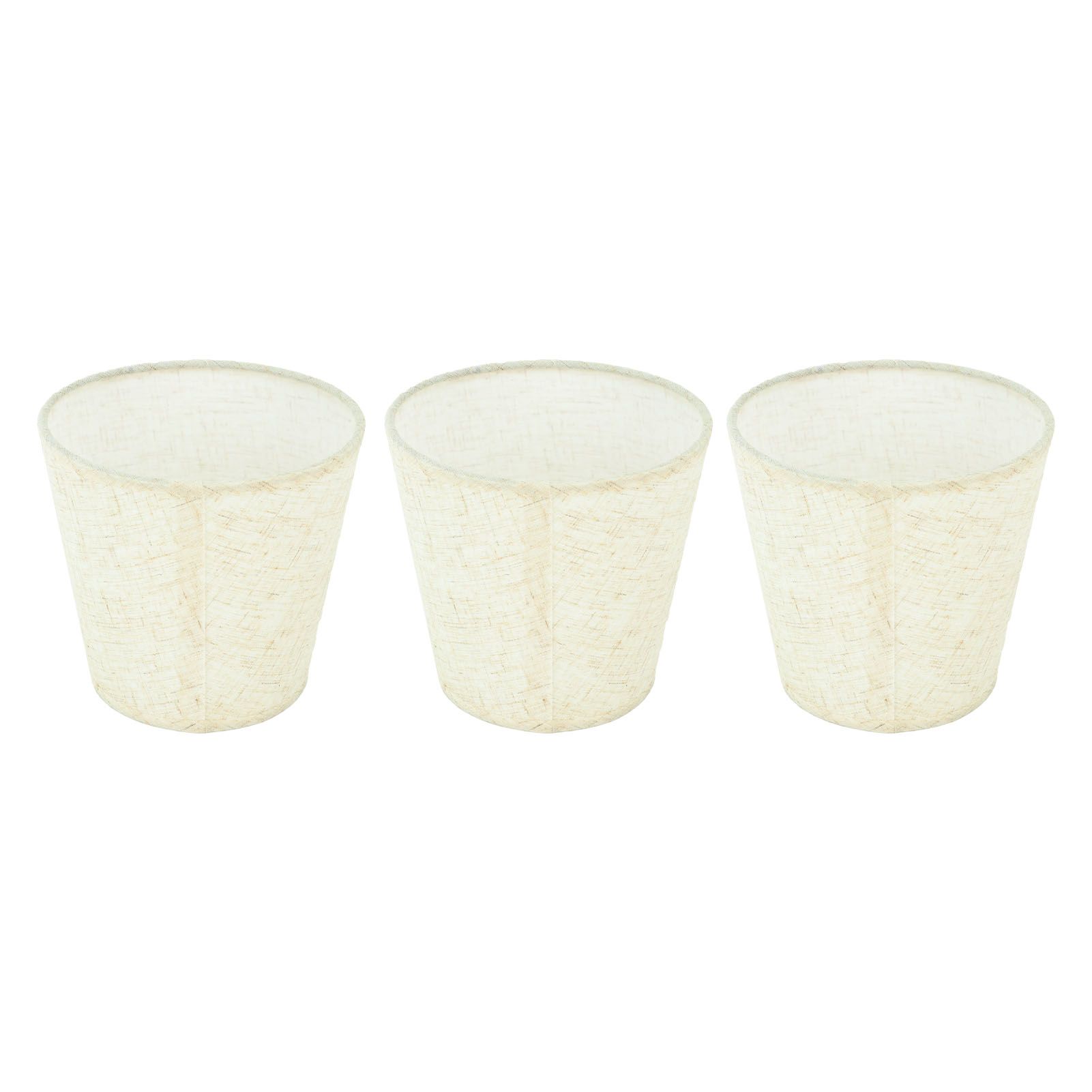 3Pcs Lampshades Hand Crafted Natural Linen Stylish Dustproof Barrel Chandelier view 3