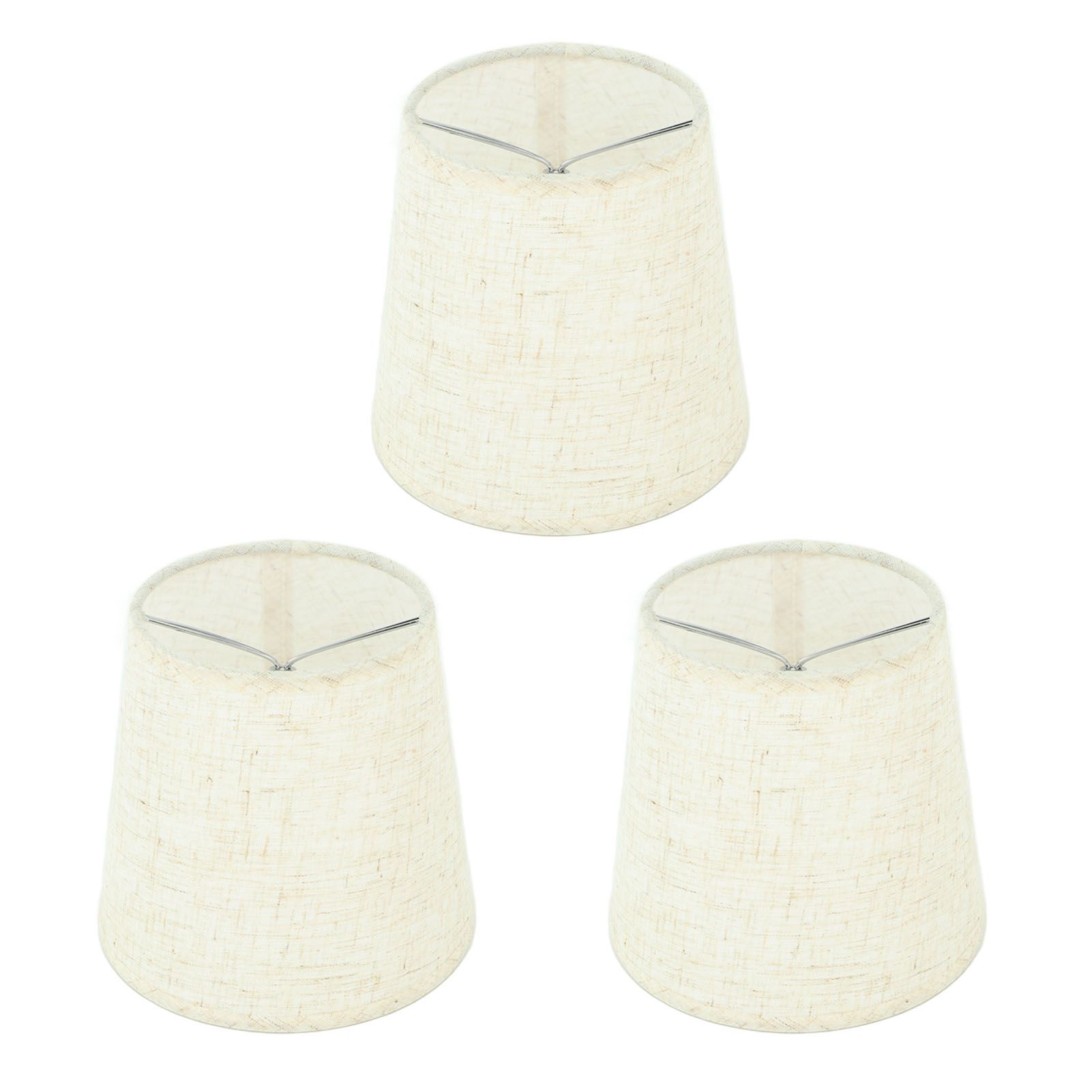 3Pcs Lampshades Hand Crafted Natural Linen Stylish Dustproof Barrel Chandelier view 4