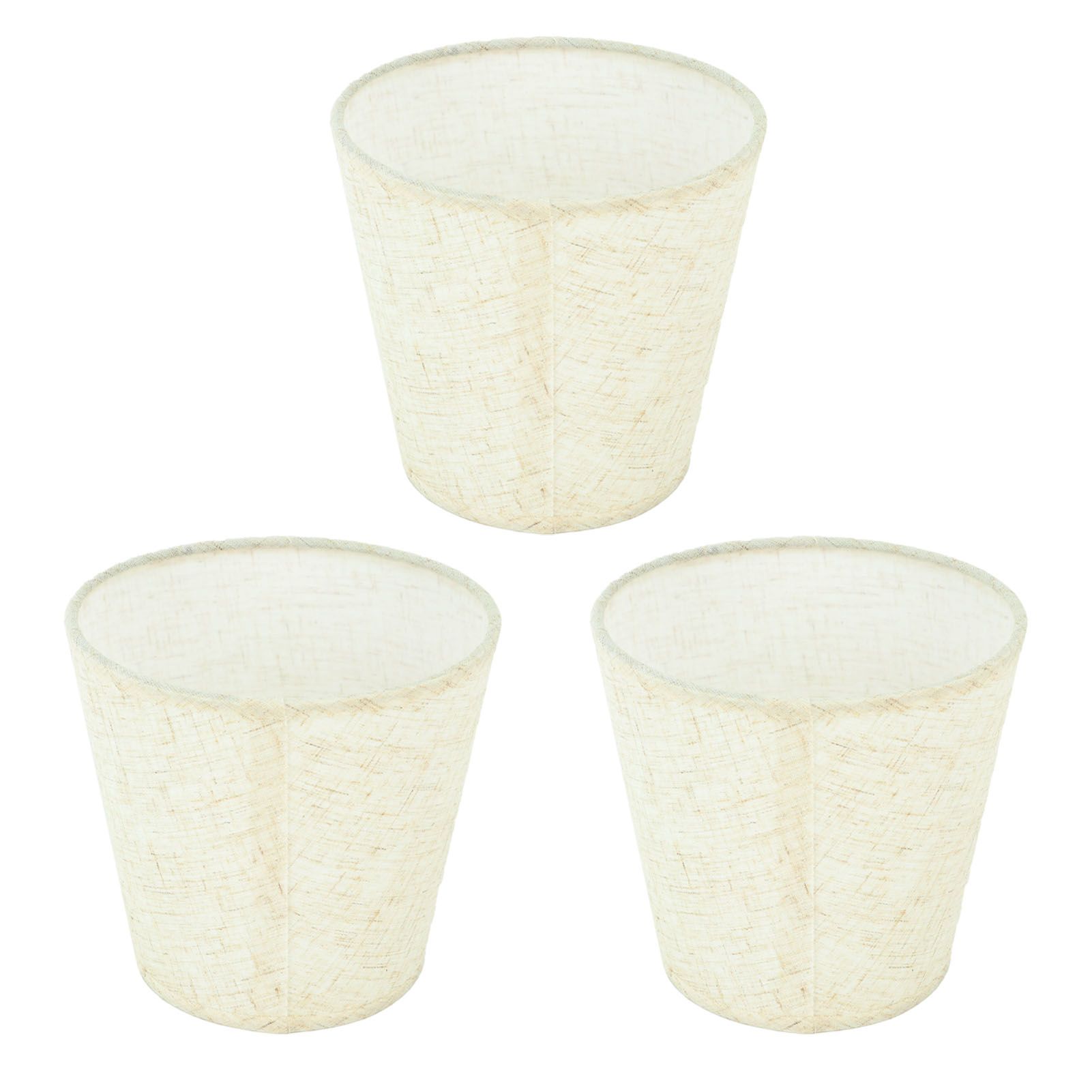 3Pcs Lampshades Hand Crafted Natural Linen Stylish Dustproof Barrel Chandelier view 6