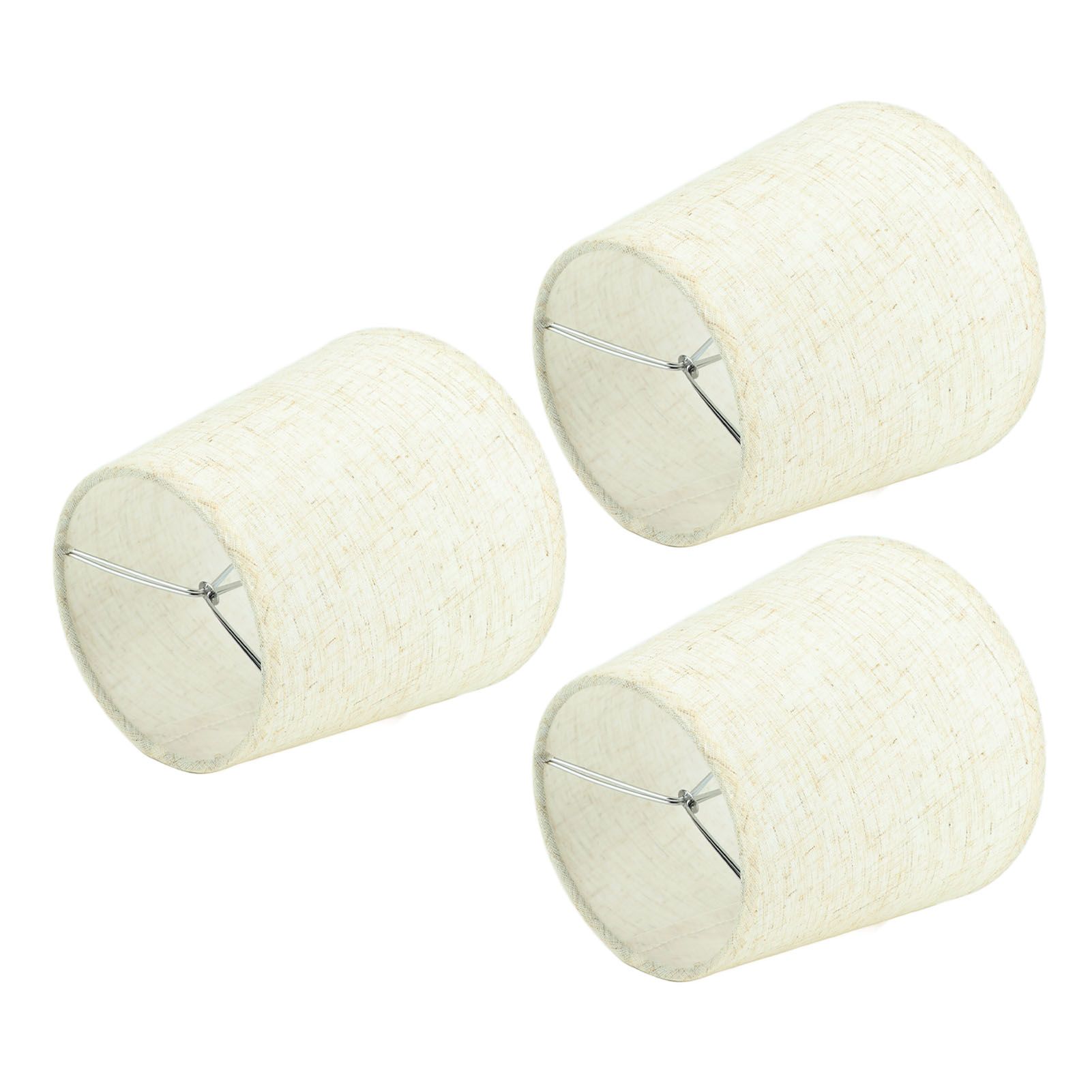 3Pcs Lampshades Hand Crafted Natural Linen Stylish Dustproof Barrel Chandelier view 7