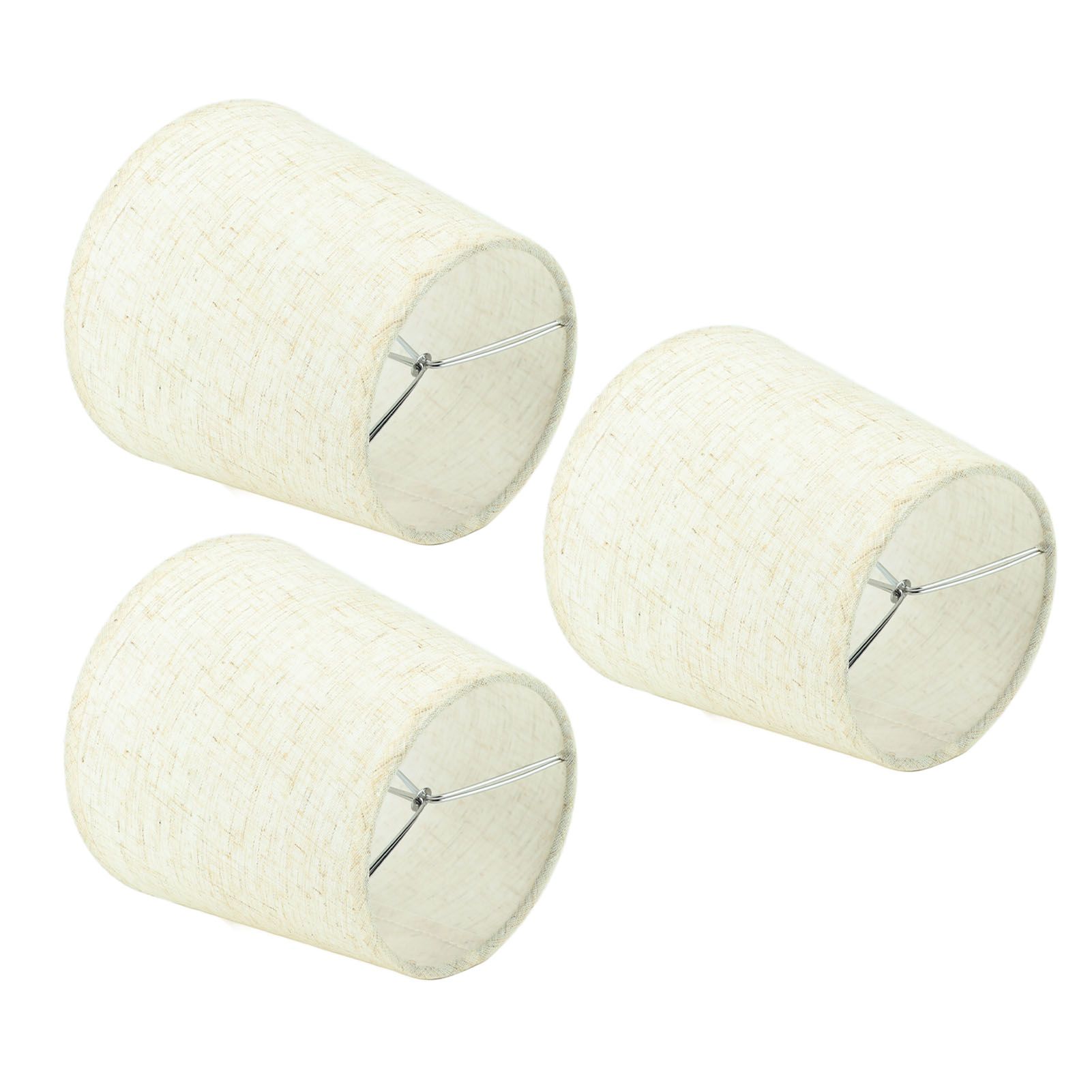 3Pcs Lampshades Hand Crafted Natural Linen Stylish Dustproof Barrel Chandelier view 8