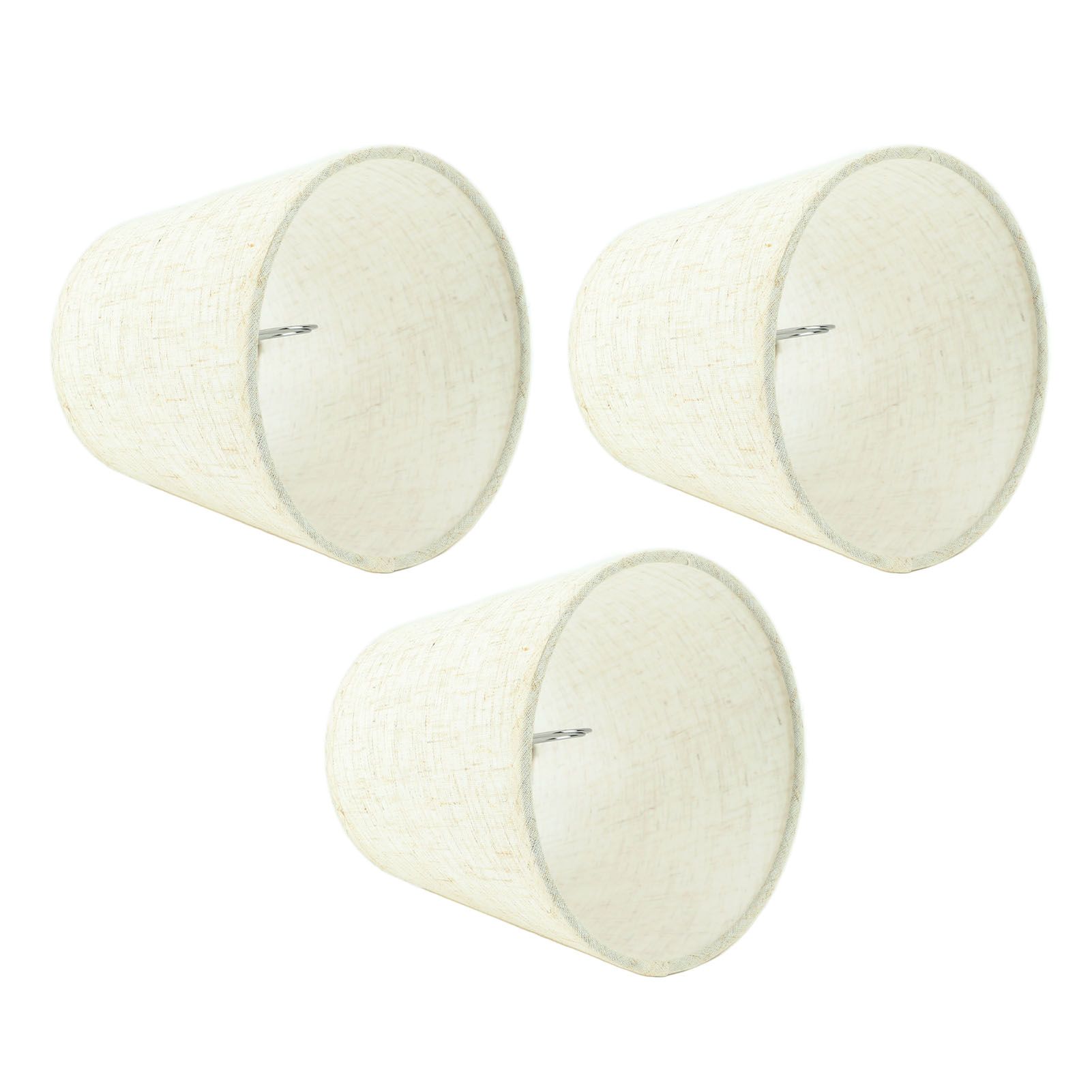3Pcs Lampshades Hand Crafted Natural Linen Stylish Dustproof Barrel Chandelier view 9